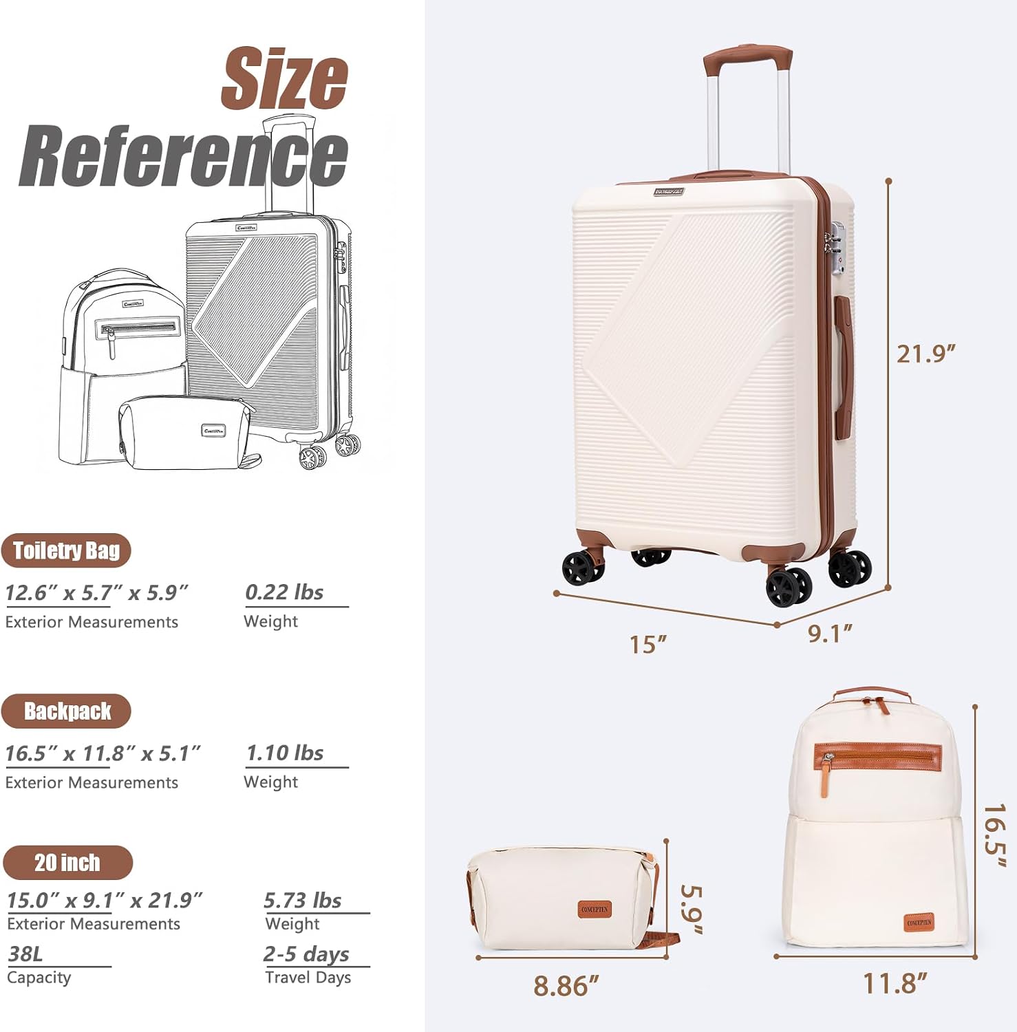 Detalle de Carry-On Luggage Set, 20-Inch