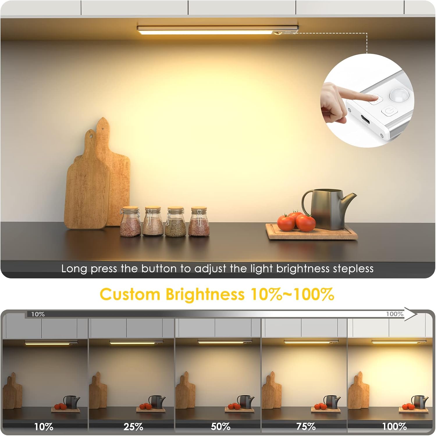 Detalle de OUILA Under Cabinet Kitchen Lights 20.5cm, 3000K