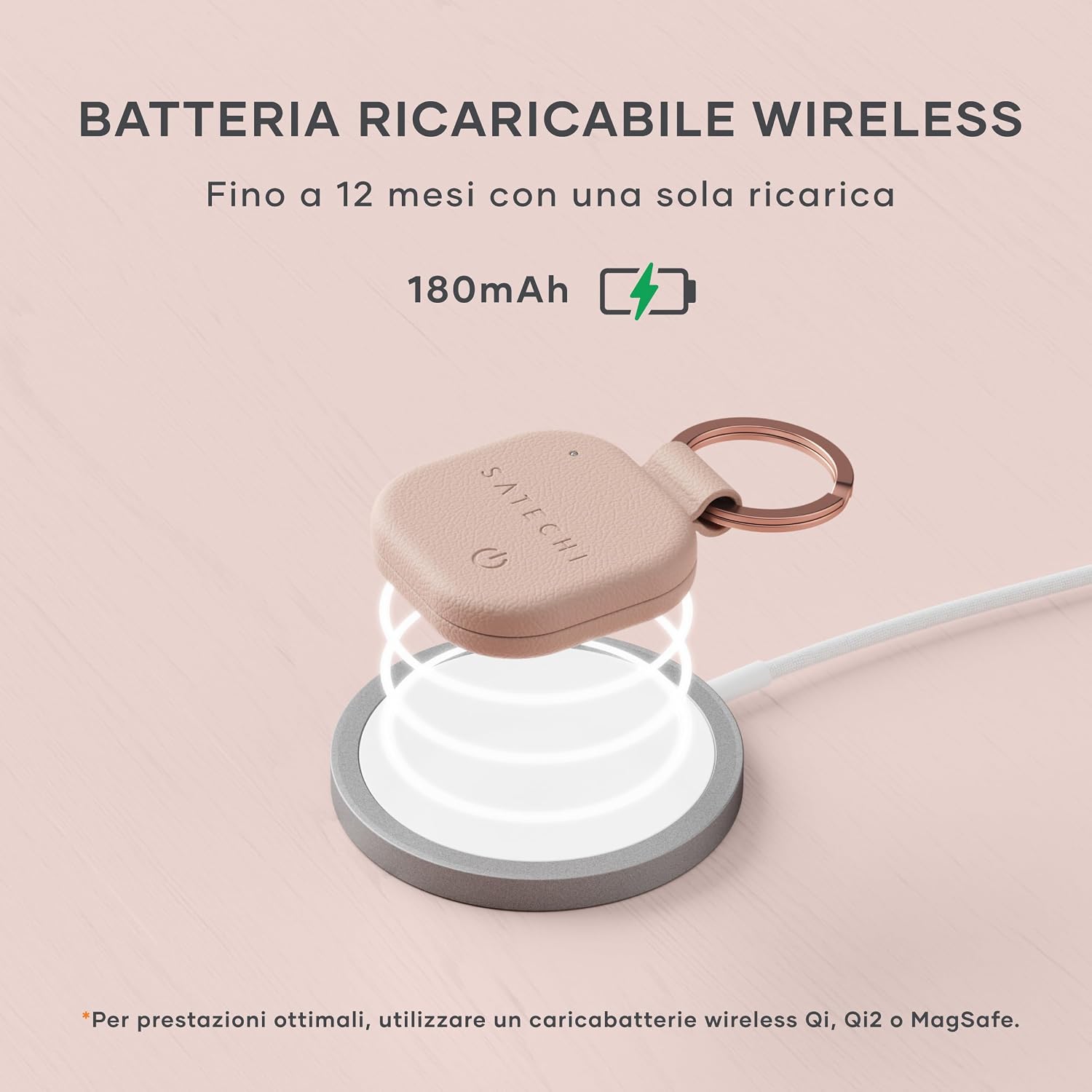 Detalle de SATECHI FindAll Localizzatore per Chiavi con Apple Find My – Rosa