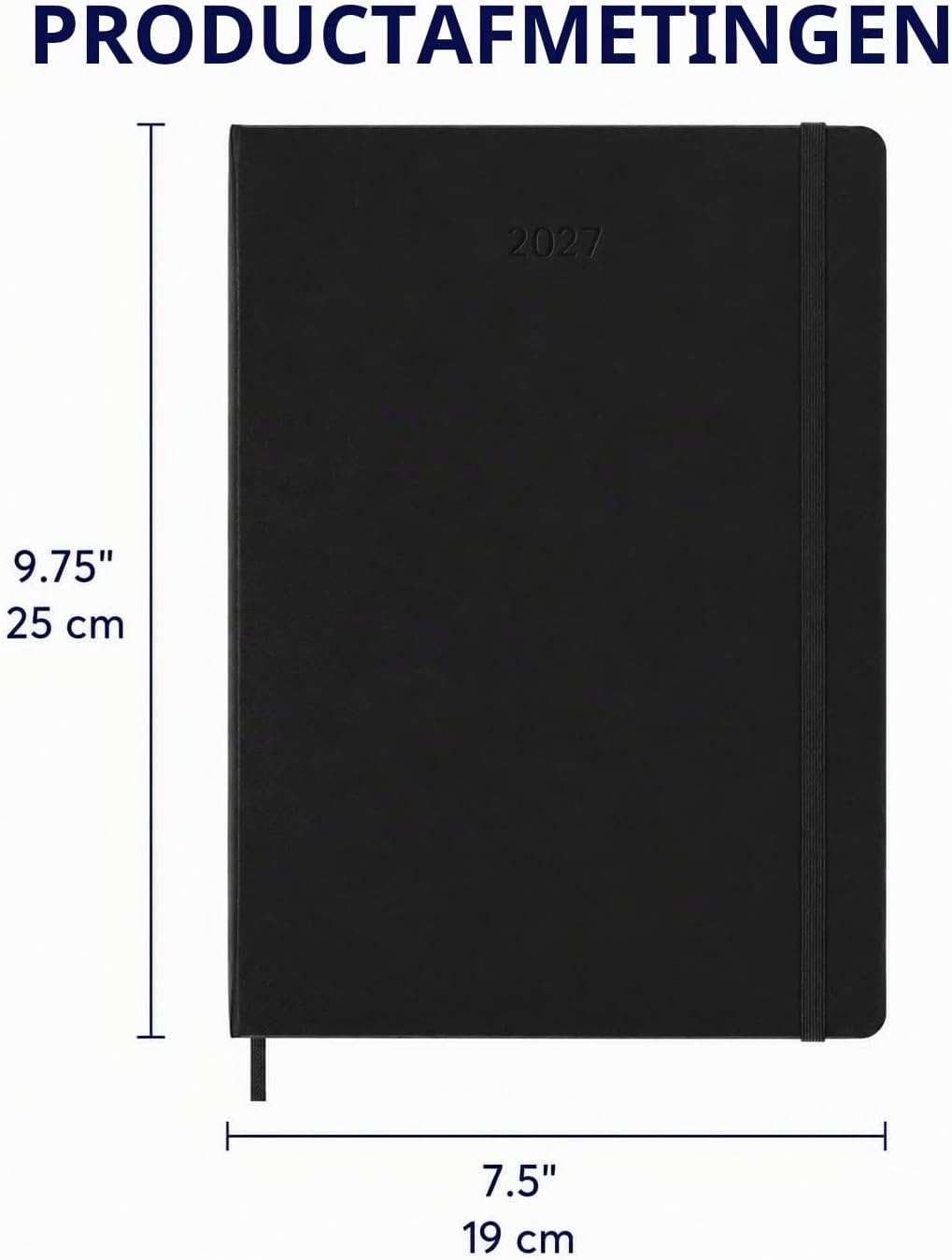 Detalle de Moleskine Weekplanner 2027 XL 19 x 25 cm met wekelijkse indeling en notitieruimte