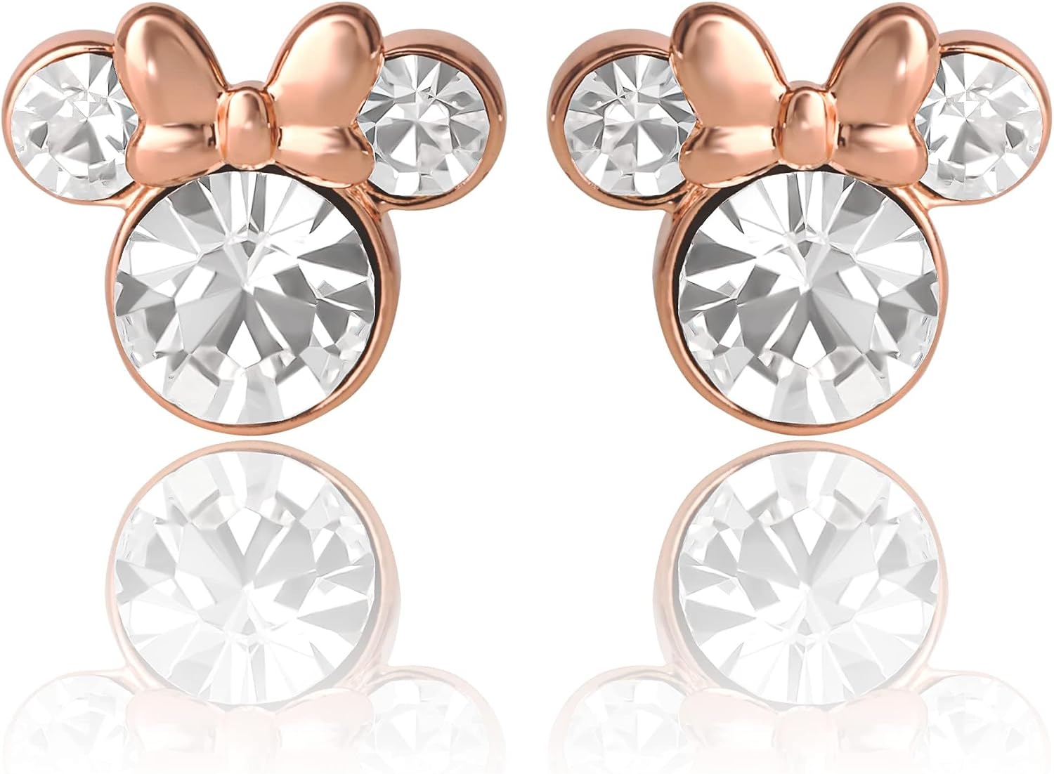 Detalle de Orecchini Minnie Mouse a Bottone con Pietra Portafortuna Disney – Argento, per Donna