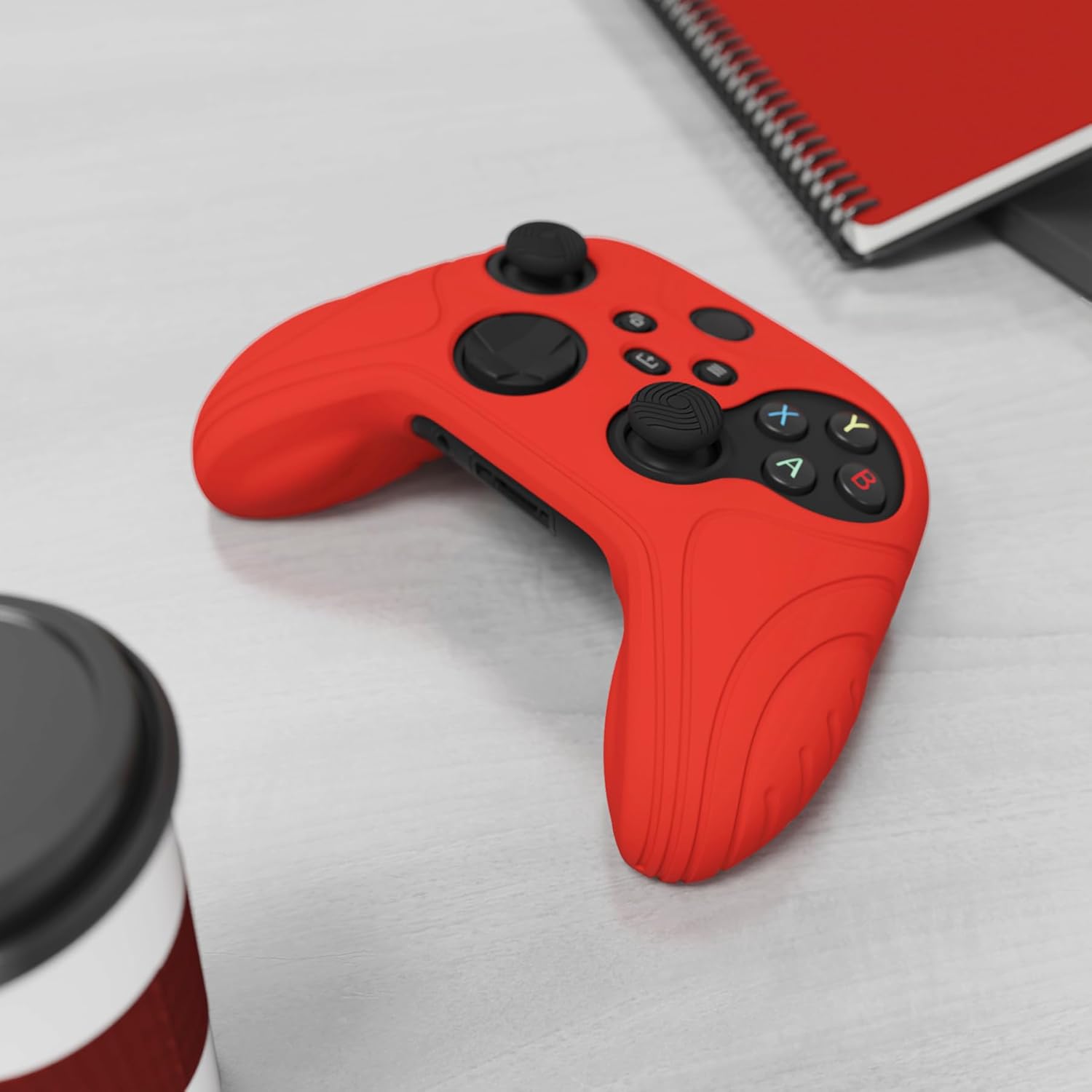 Detalle de eXtremeRate PlayVital Samurai Edition Passion Red Anti-slip Silicone Grip for Xbox Series S/X Controller