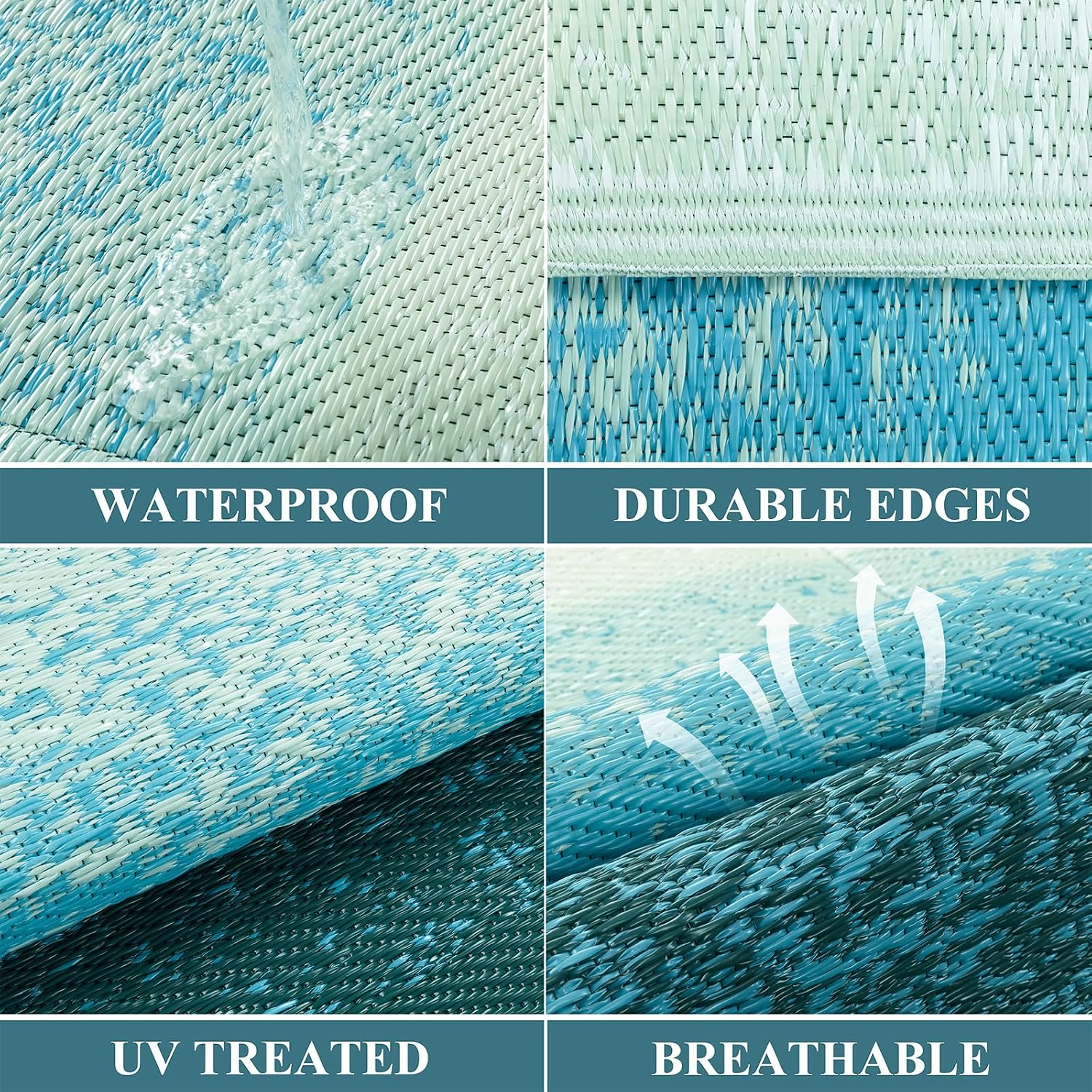 Thumbnail 2 de Enyhom Outdoor Rug Waterproof 240 x 300 cm: Reversible, Lightweight & UV-Resistant Patio Carpet