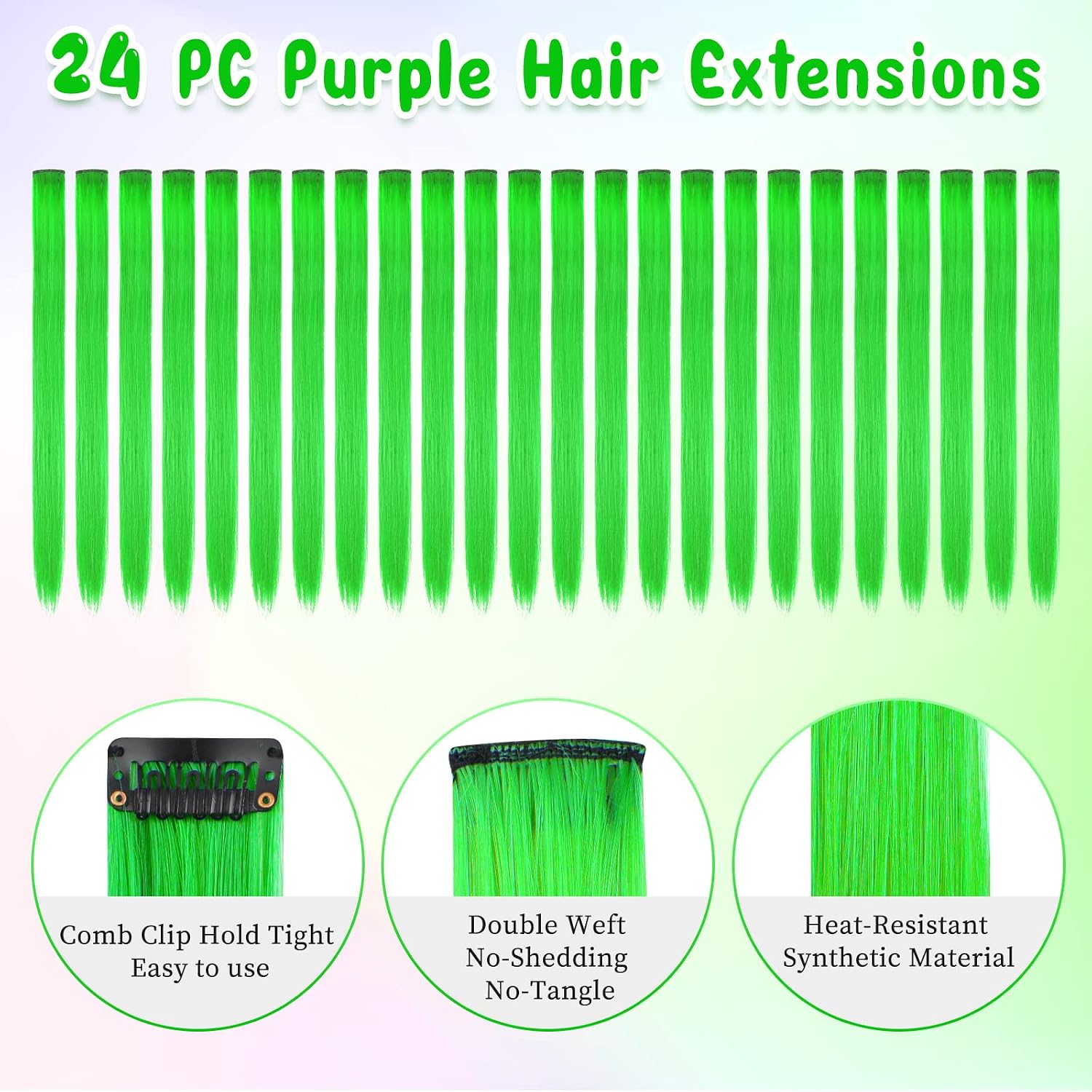 Detalle de Kyerivs clip-in hair extensions, 20-inch