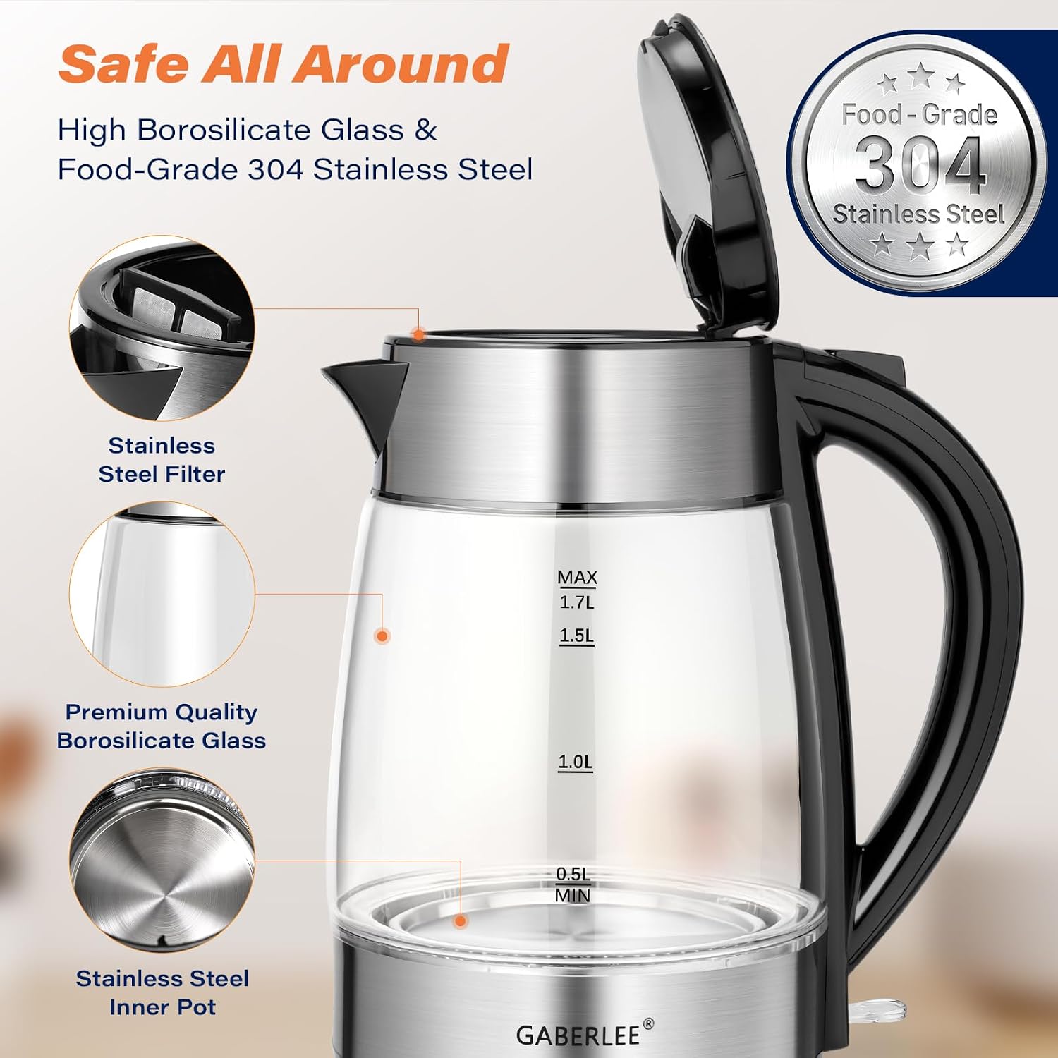 Thumbnail 4 de Electric Kettle 1.7L 3000W