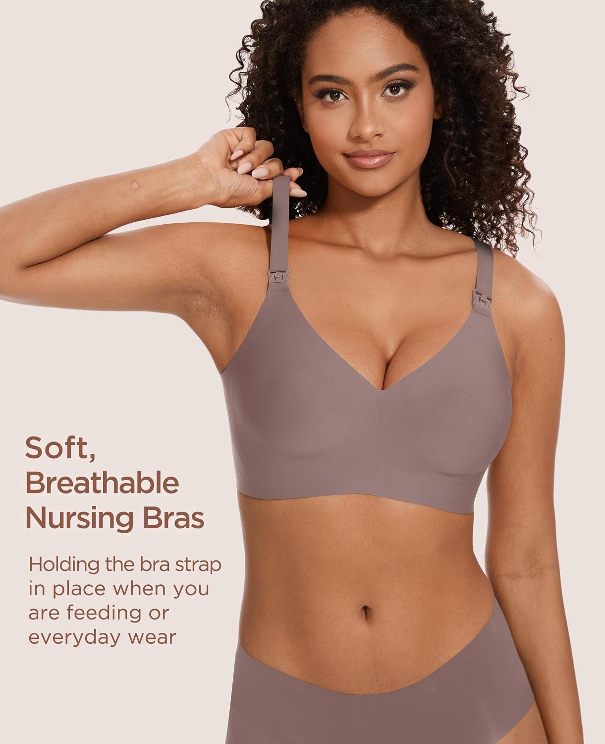 Detalle de HBselect Nursing Bras for Breastfeeding – Seamless Jelly Bra, Wireless Maternity Bralette