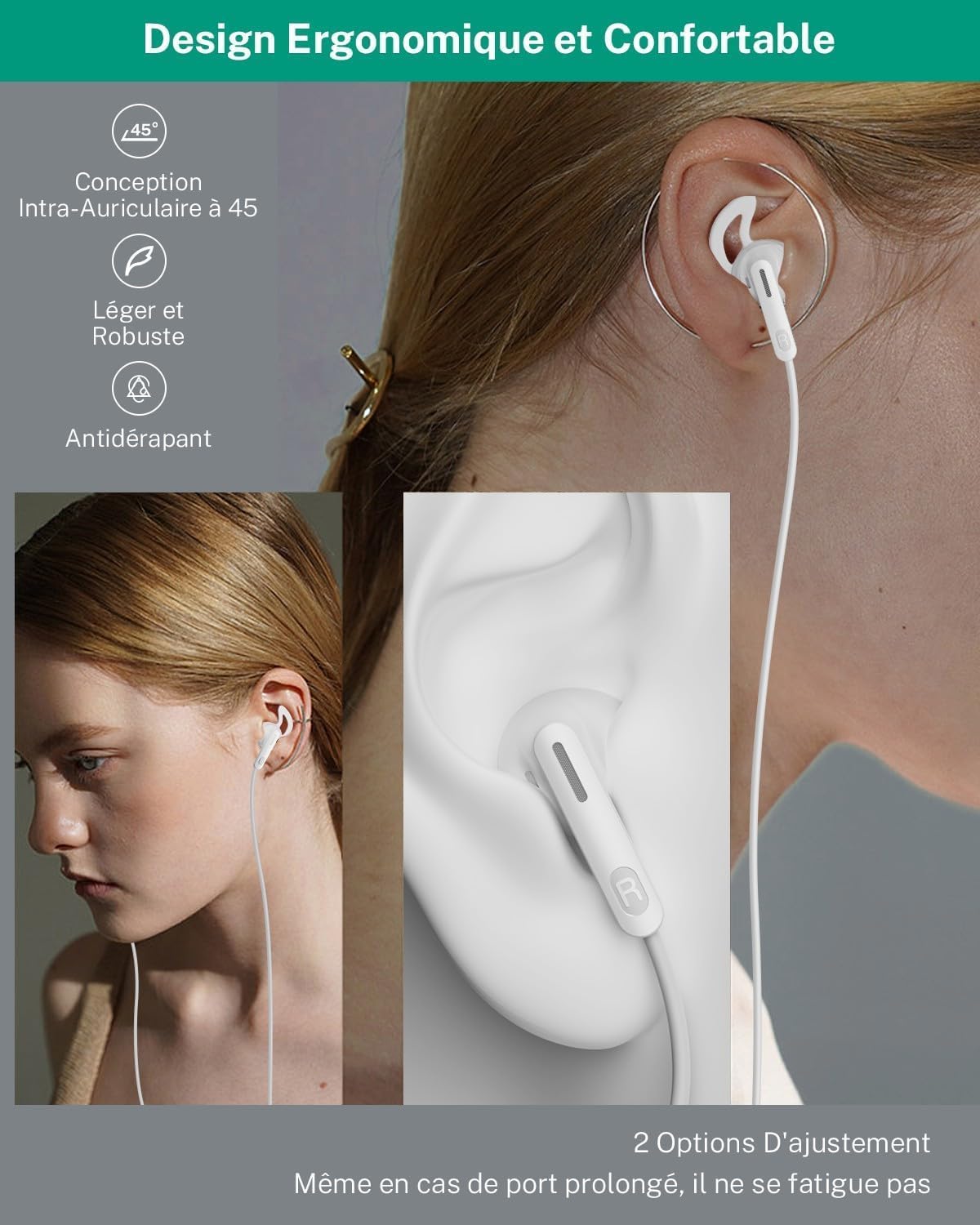 Thumbnail 3 de Kabel-Kopfhörer mit 3,5-mm Klinke und Mikrofon (In-Ear) für Samsung, iPhone, iPad & Co.