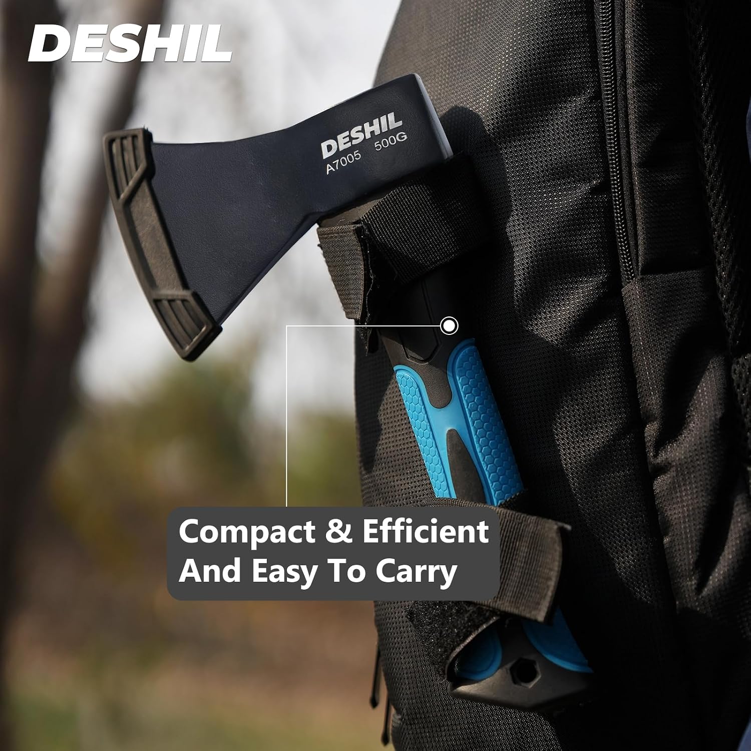 Detalle 1 de DESHIL T09-10IN-L 10-Inch Camping Hatchet, Carbon Steel Head, Fiberglass Handle