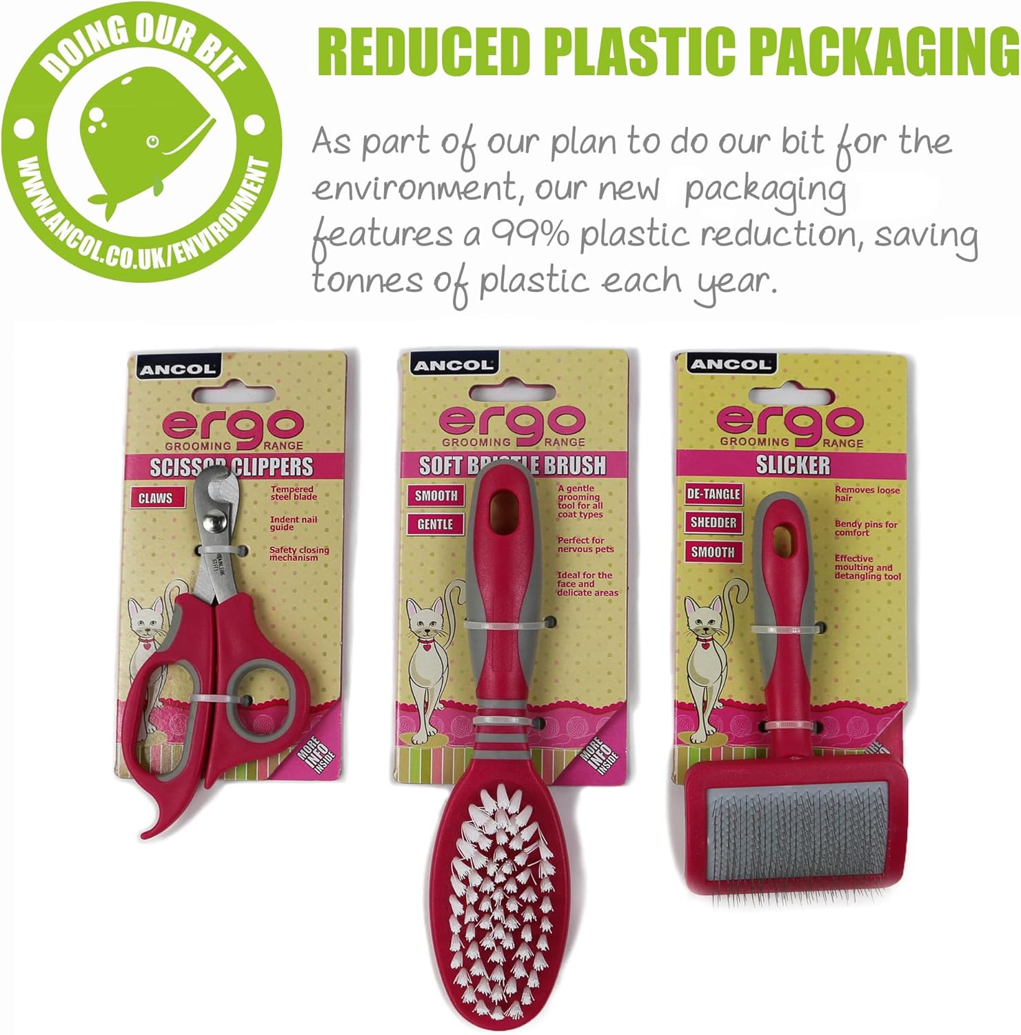 Thumbnail 1 de Ancol Ergo Fine Comb, clear – a practical grooming tool for cats