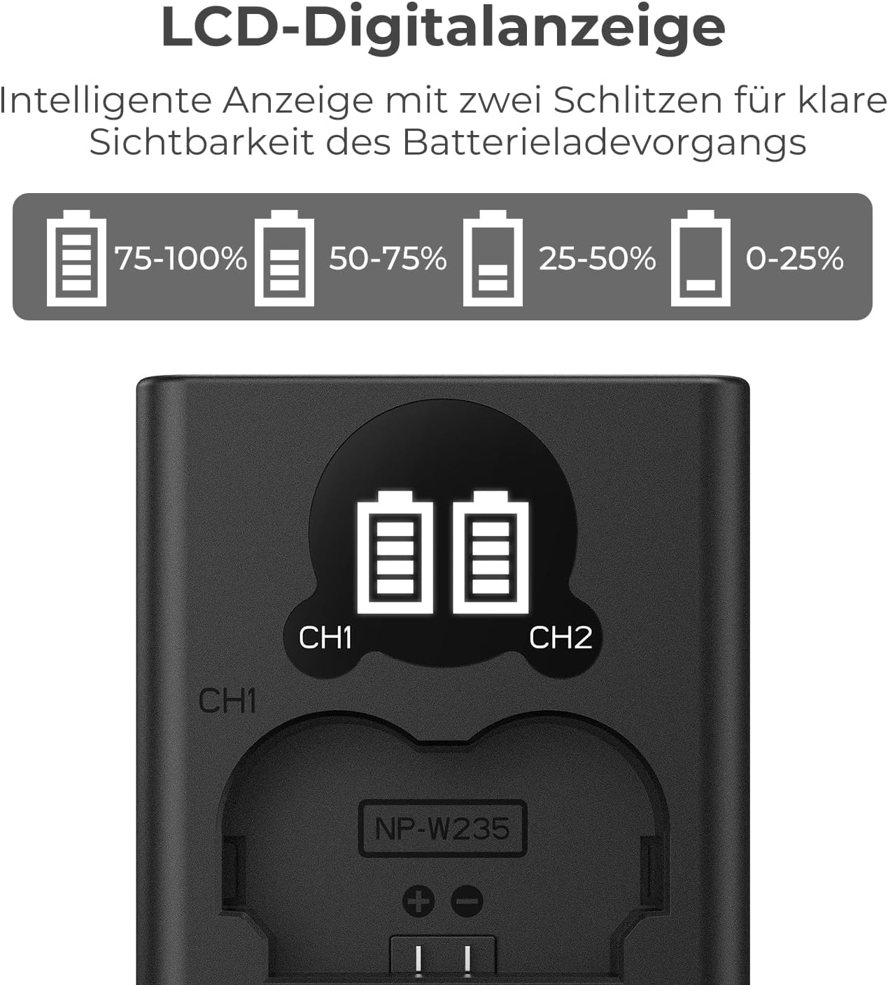 Thumbnail 1 de K&F CONCEPT NP-FW50 Dual Slot Ladegerät