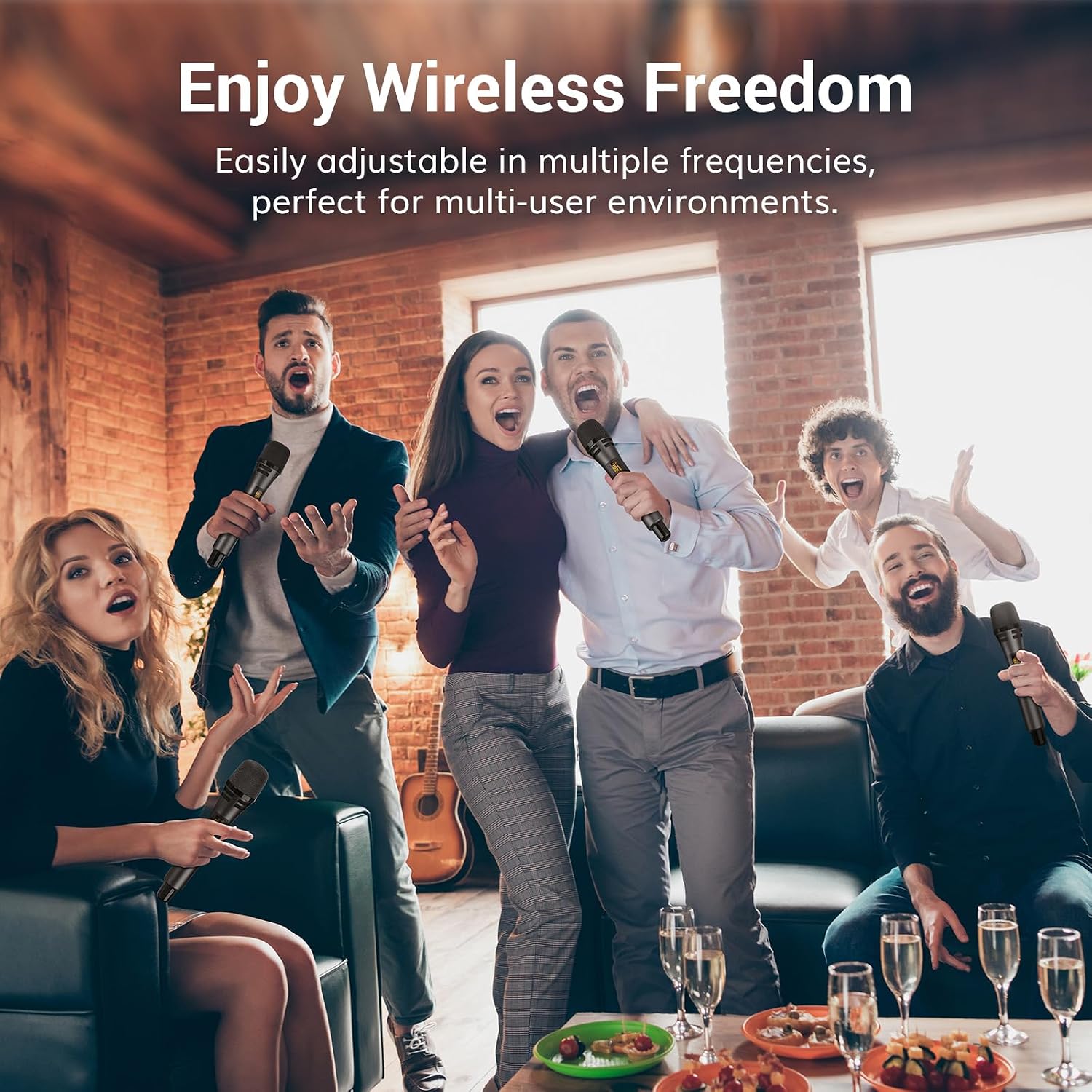Thumbnail 1 de TONOR TW360 Wireless Microphone System, 4 Handheld Mics, UHF