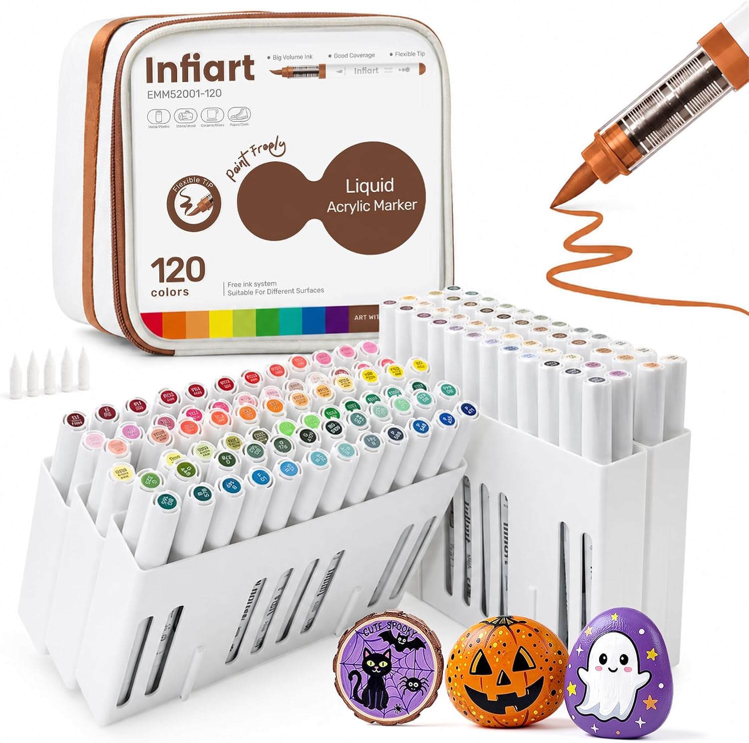 Infiart Acrylic Paint Markers, 3X Ink Capacity