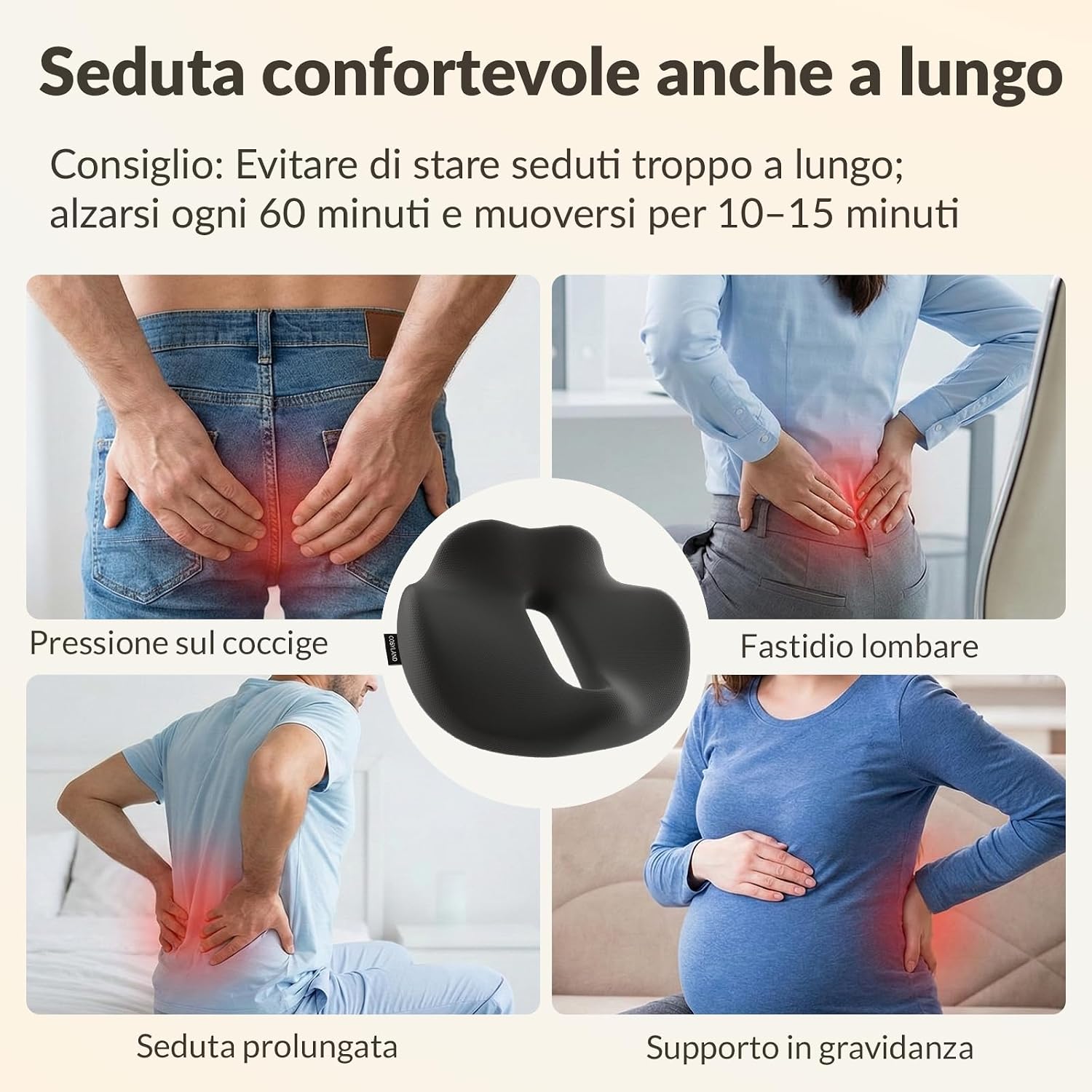 Thumbnail 5 de COSYLAND Cuscino Sedia Ufficio in Memory Foam – comforto, sicurezza e versatilità