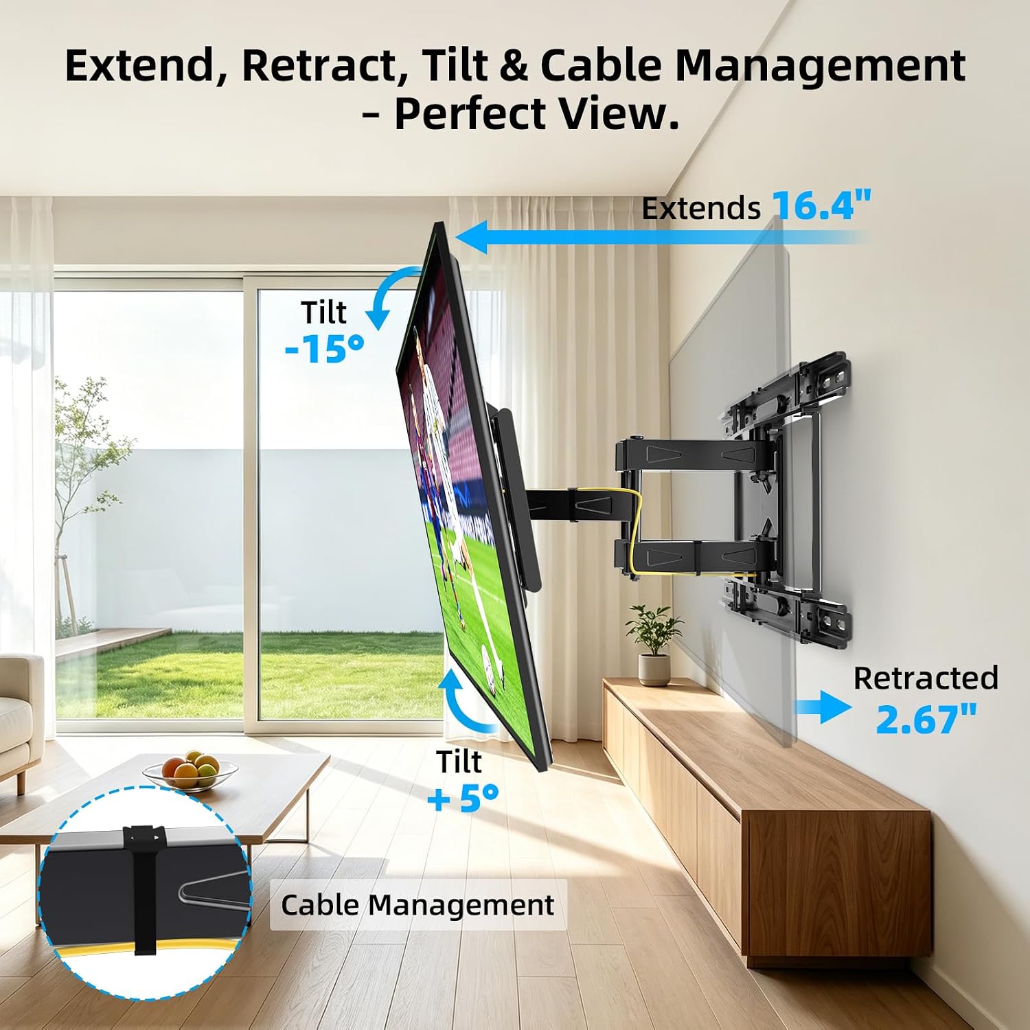Thumbnail 4 de HOME VISION Full Motion TV Wall Mount 85 lb