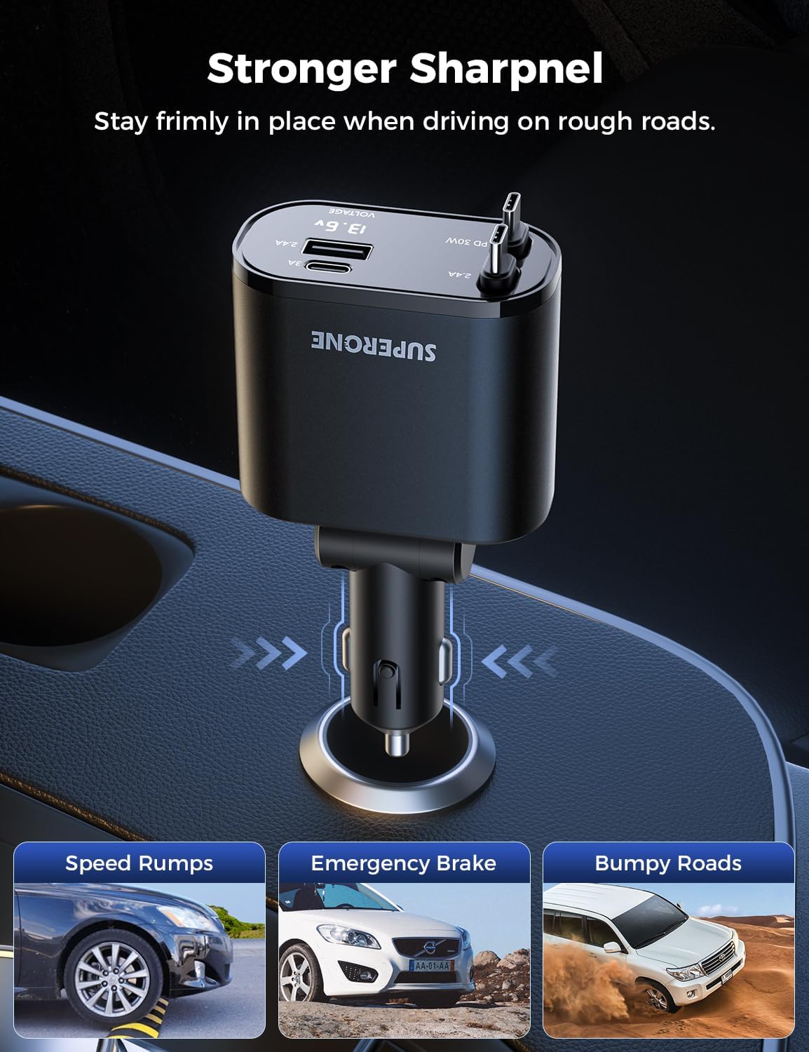 Thumbnail 6 de SUPERONE Retractable Car Charger 69W