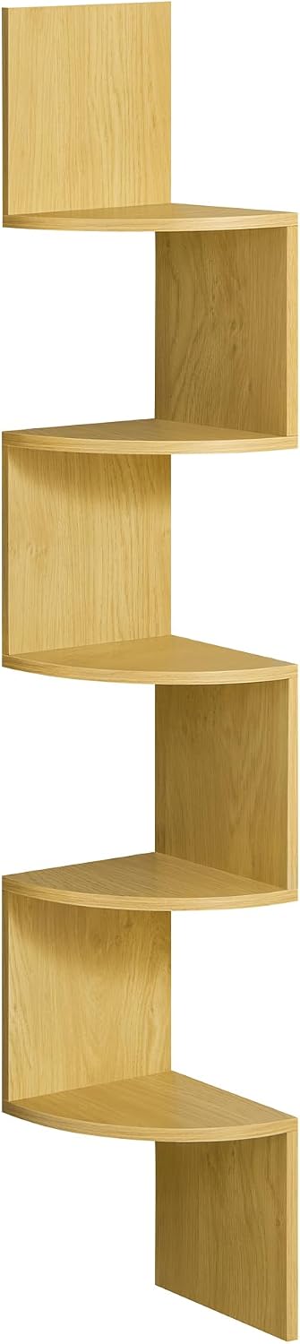 Thumbnail 6 de VASAGLE CUSTOS LBC20BX 5-Tier Corner Shelf, Wall-Mounted, Rustic Brown
