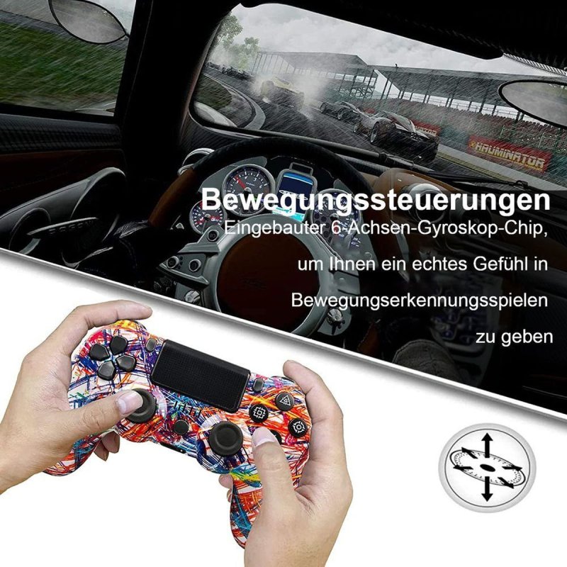 Detalle de Kinsi P4YXSB Gamepad: mando inalámbrico Bluetooth para PS4 con vibración y batería de 600 mAh