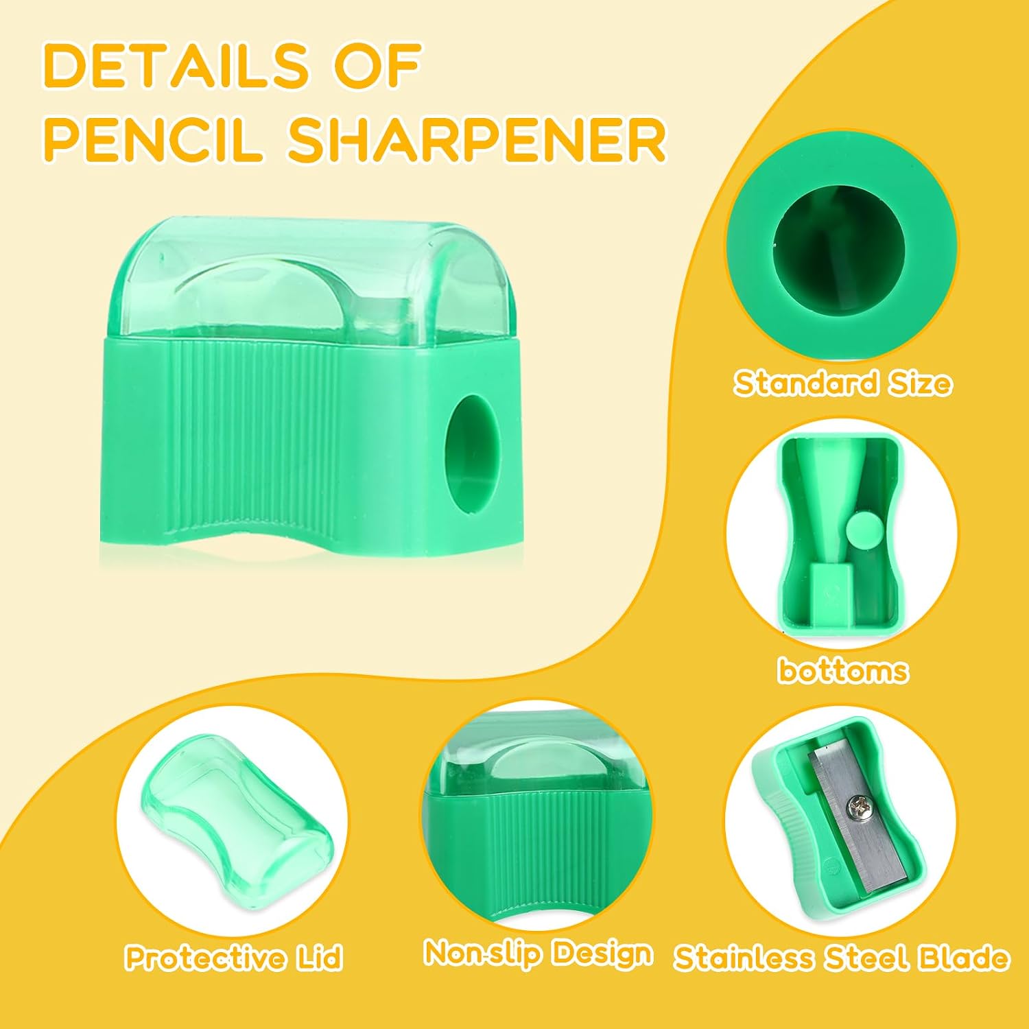 Detalle de Adorox Handheld Pencil Sharpeners, 72 Count