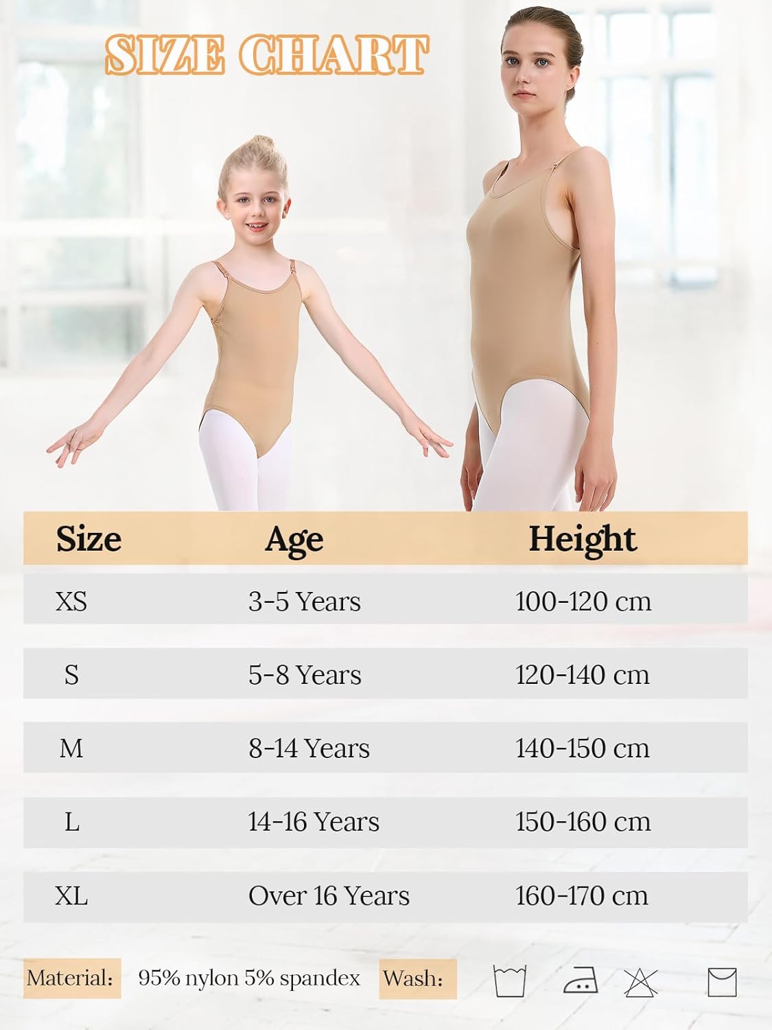 Detalle de Kefiyis justaucorps de ballet nude sans couture pour fille et adulte