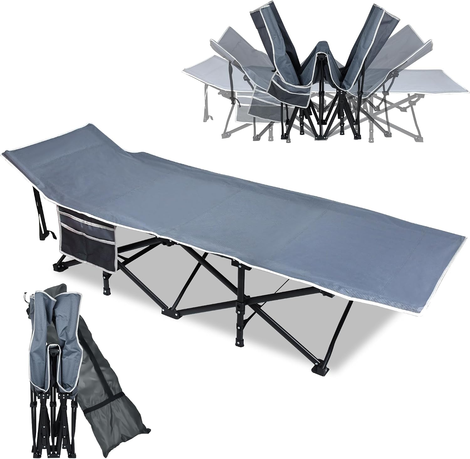 Detalle de UISEBRT UIS-O-(HAG6286G) campingsäng i 600D Oxford-tyg, upp till 250 kg