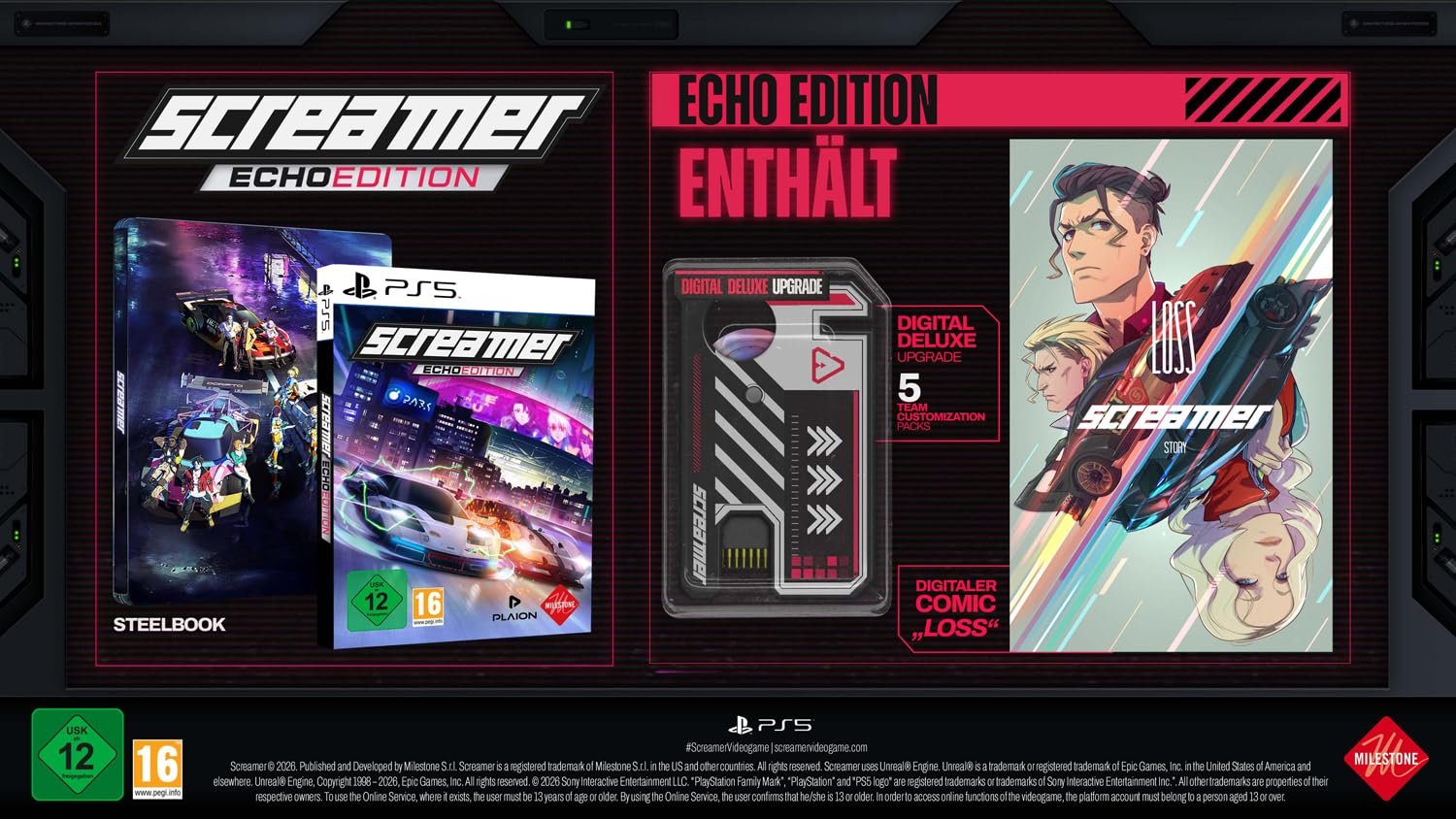 Detalle 2 de Screamer Echo Edition (PS5) – Steelbook, DLC-Pakete und digitaler Comic