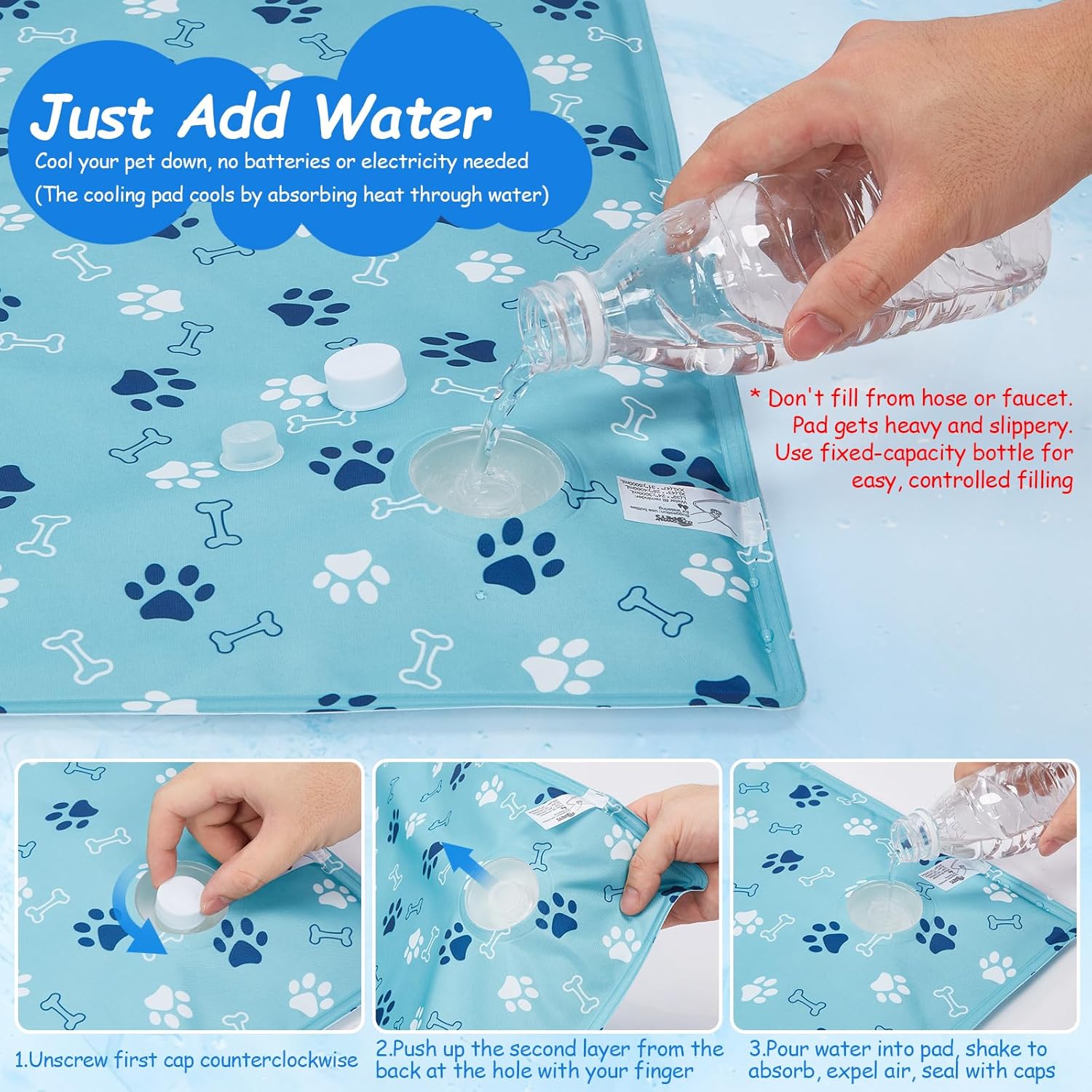 Thumbnail 2 de Ownpets 110x70cm Pet Cool Mat: Water-Filled, Leakproof XXL Cooling Pad