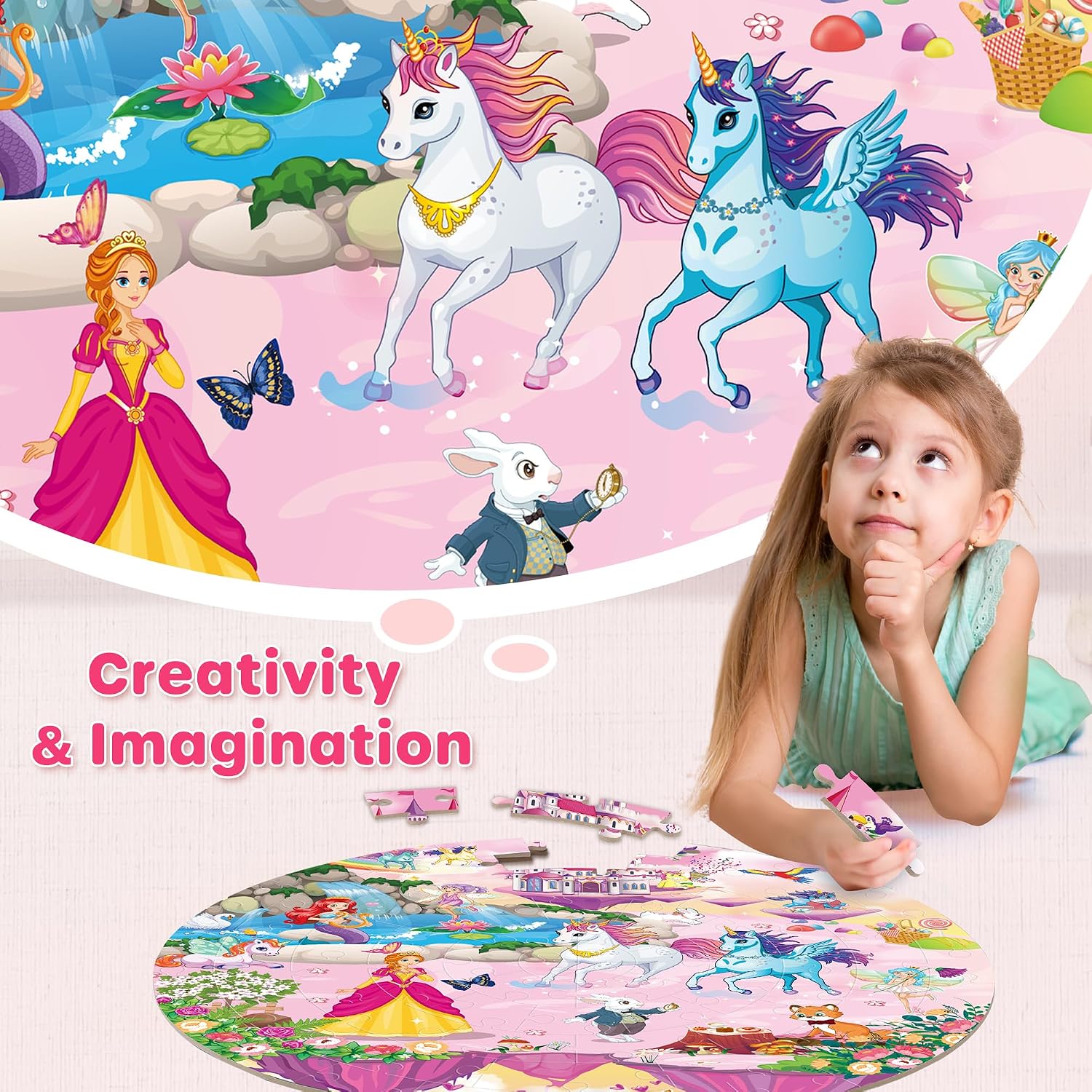 Thumbnail 2 de SYNARRY Großes Einhorn Boden Puzzle 70 Teile