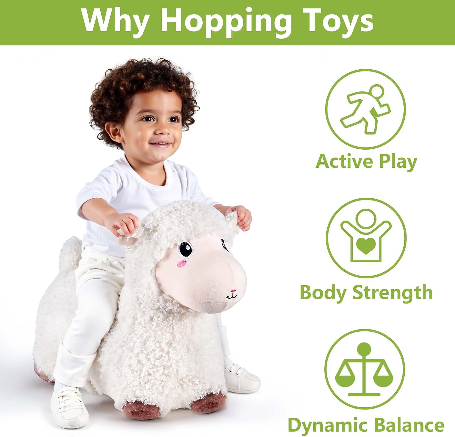 Thumbnail 1 de Bouncy Pals Sheep Hopping Horse: Toddler Inflatable Farm Animal Hopper