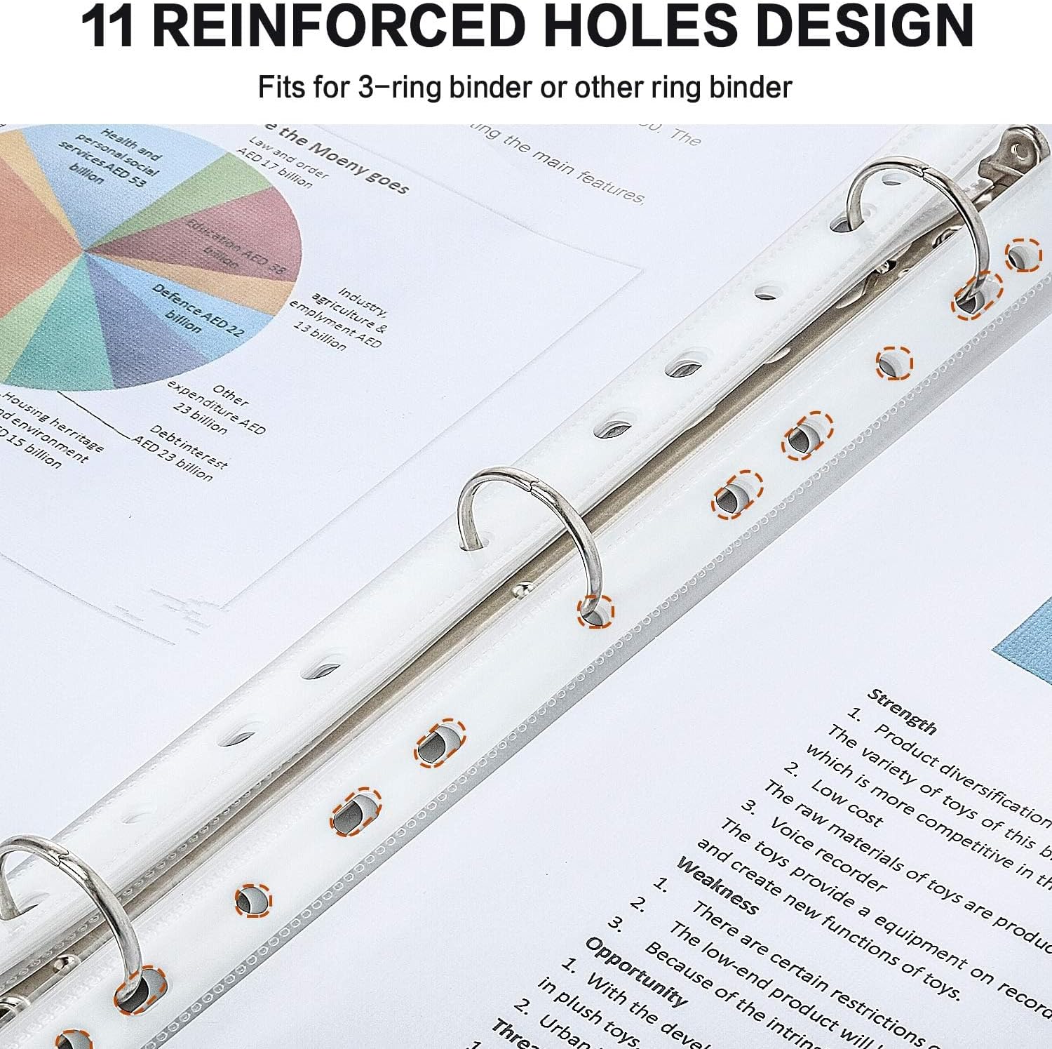 Detalle de PANDRI 700-Pack Letter-Size Sheet Protectors, Clear PP, Reinforced 11-Hole