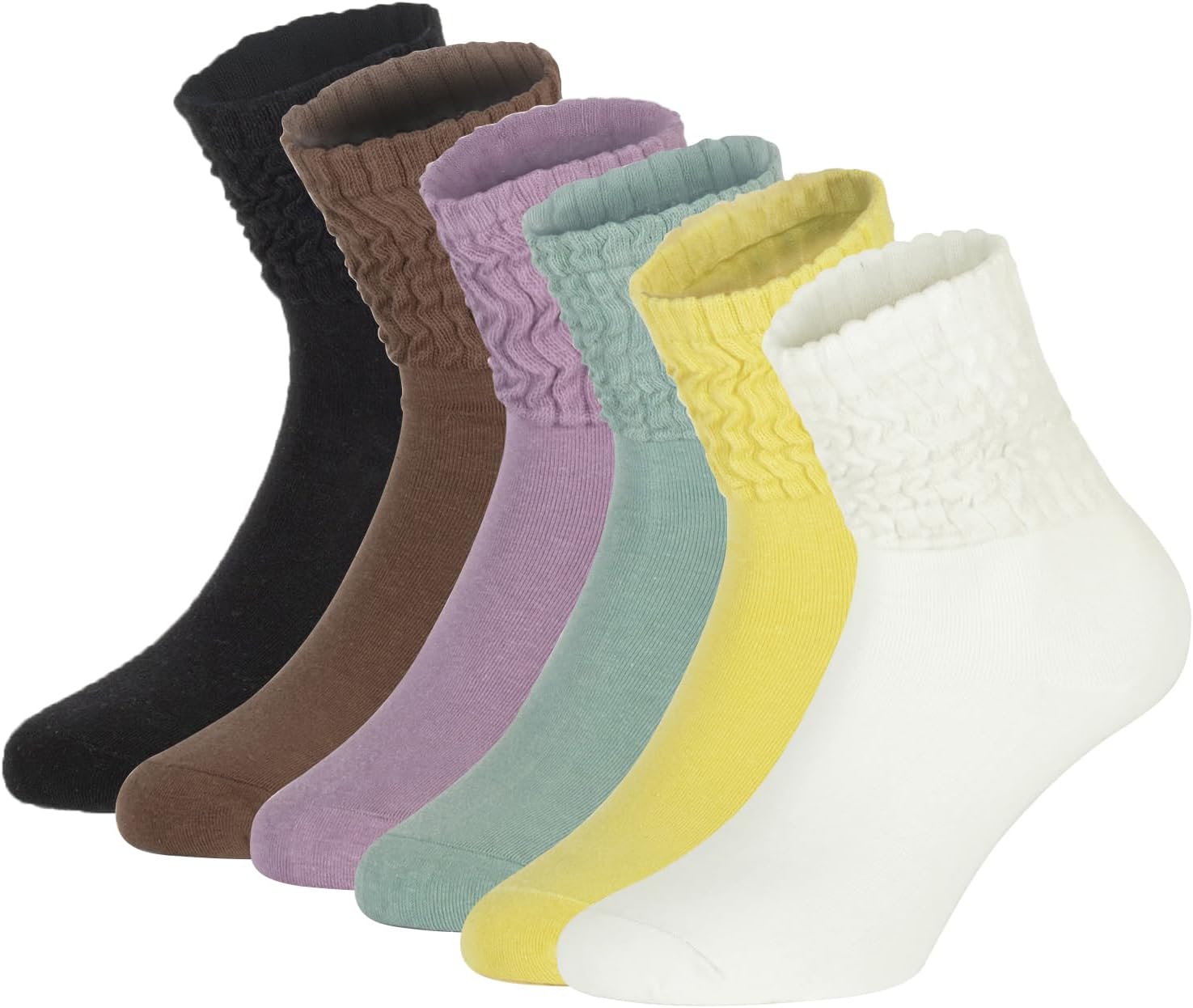 Detalle de PIKY PACK 6 PAIRES Chaussettes Slouchy pour femmes – coton doux, coupe comfortable et polyvalente
