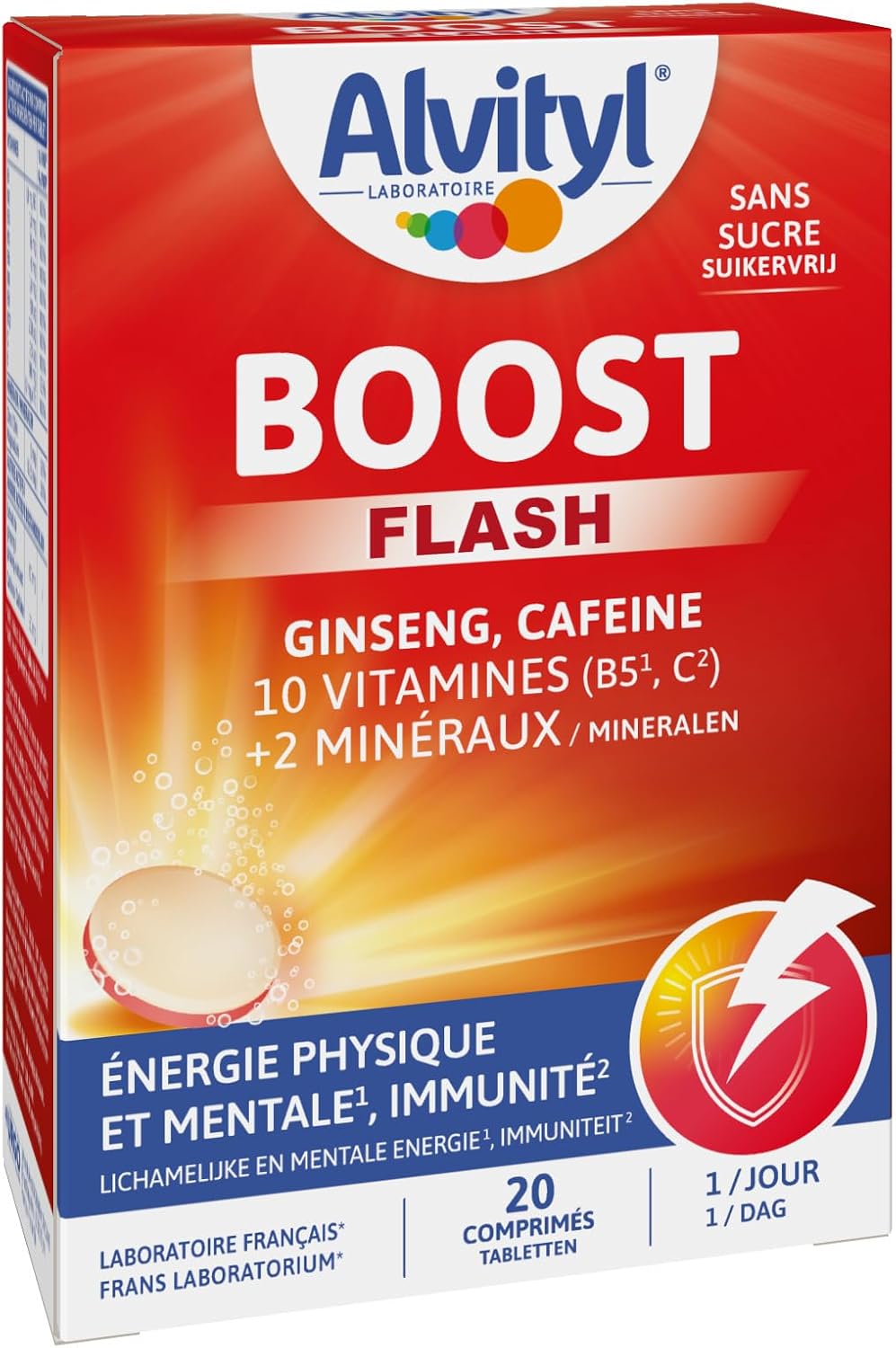 Alvityl Boost comprimés effervescents ginseng et caféine, 20 comprimés dès 15 ans