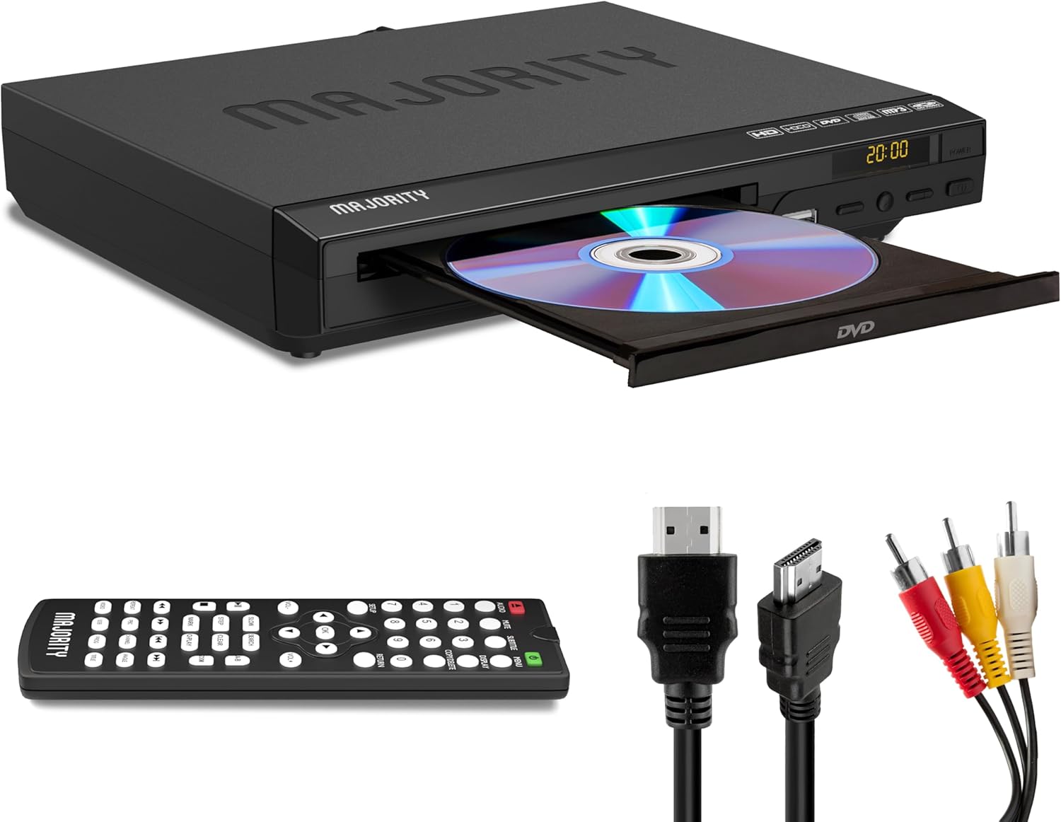 Lettore DVD HDMI 1080P Majority: multizona, regione free e compatibile con USB, RCA, CD e MP3