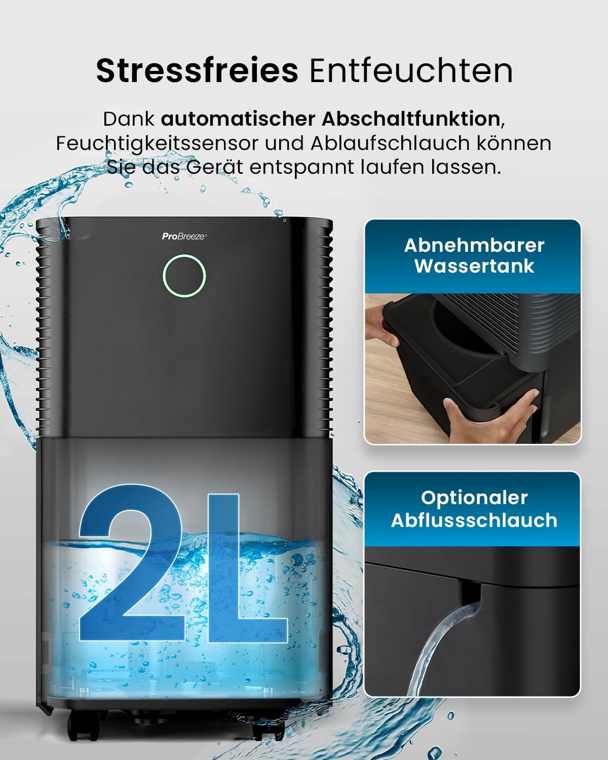 Thumbnail 2 de Pro Breeze OmniDry Luftentfeuchter 12 L Entfeuchtungstärke 🌬