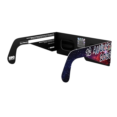 Detalle de Gafas Eclipse Solar Homologadas Absolute Eclipse Aurora Pack 10 | ISO 12312-2 CE EPI