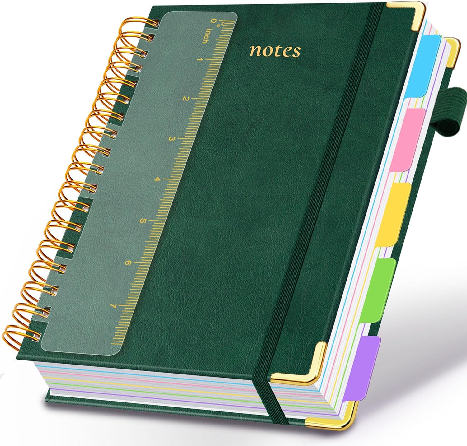 Detalle de GDGDSY College Ruled Spiral Notebook, 300 Pages, 6.2 x 8.2 in, Green