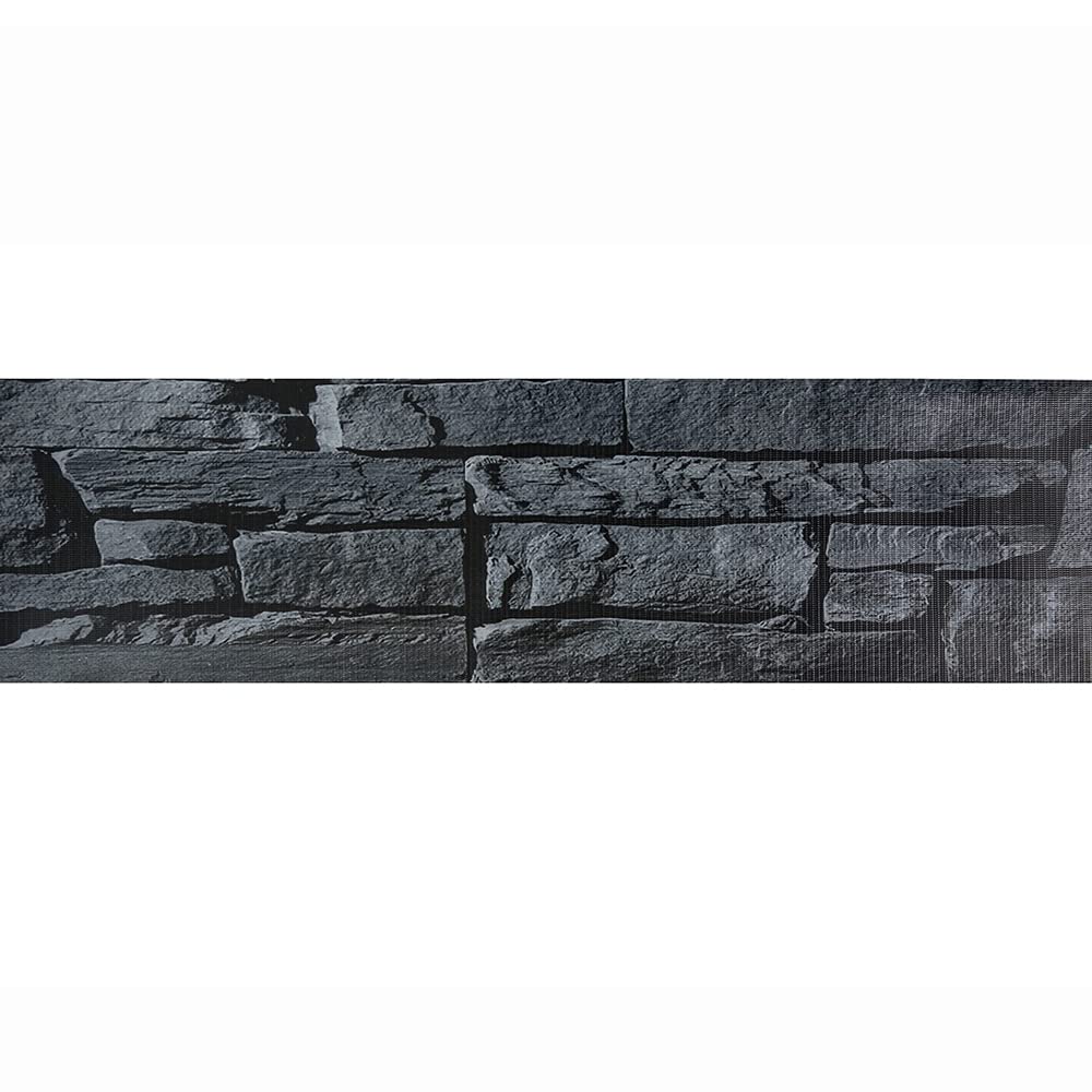 Detalle de Amazon Basics taśma ogrodzeniowa 50 m × 19 cm, wzór łupka, 26 klipsów
