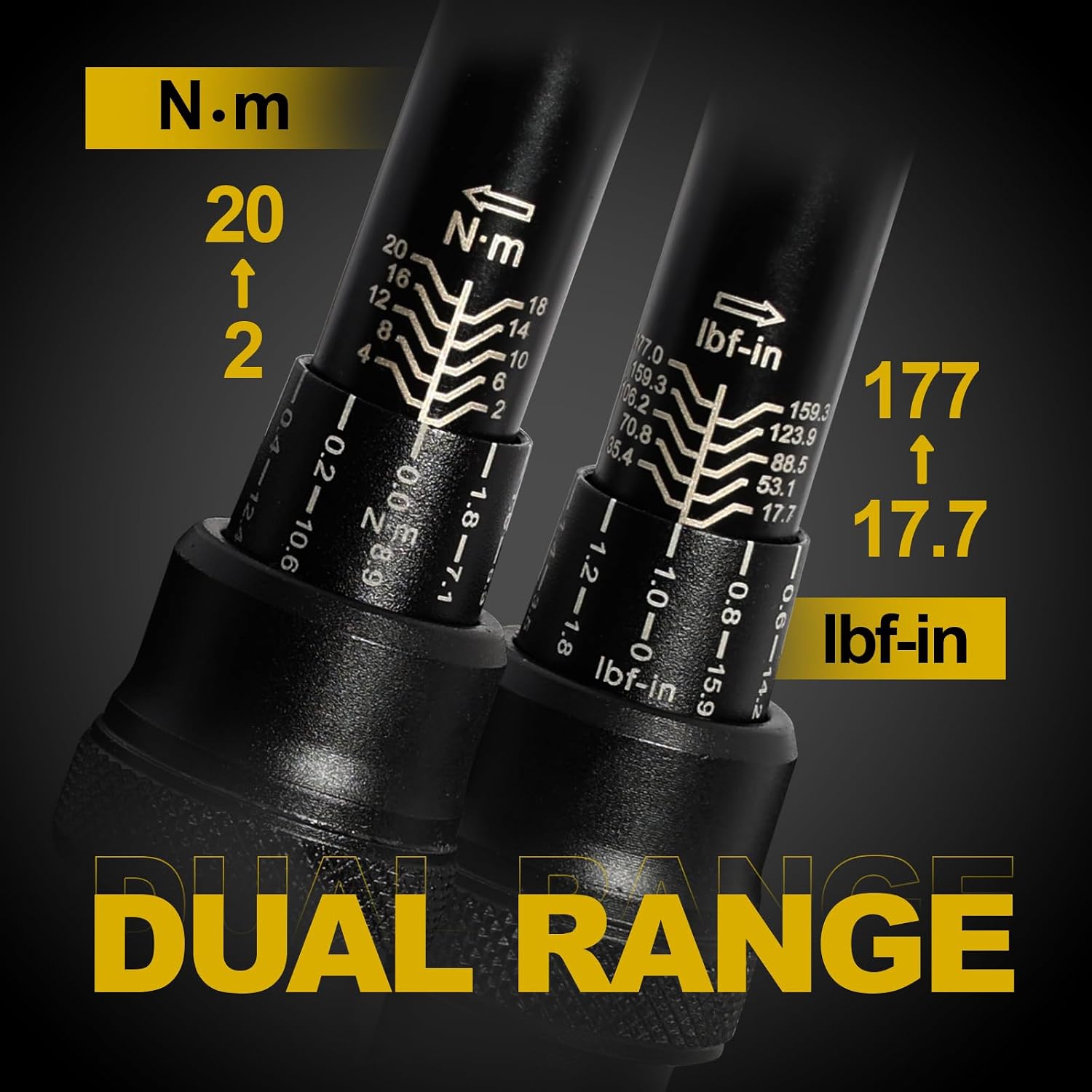 Detalle de DANGKIY Drehmomentschlüssel Fahrrad 1/4 Zoll – 15-teiliges Set mit Innensechskant, Torx Bits und Verlängerungsstange (2–20 Nm)