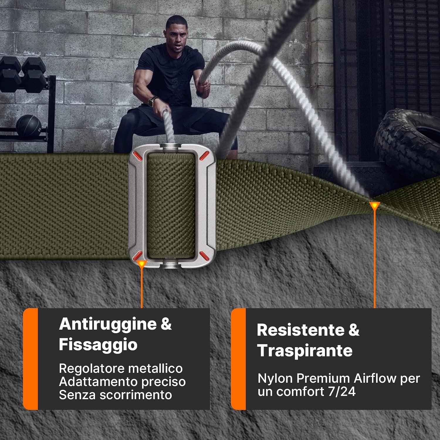 Detalle de Fullmosa Cinturino per Apple Watch SE3 44/49 mm - Nylon elastico, traspirante, 2 pezzi