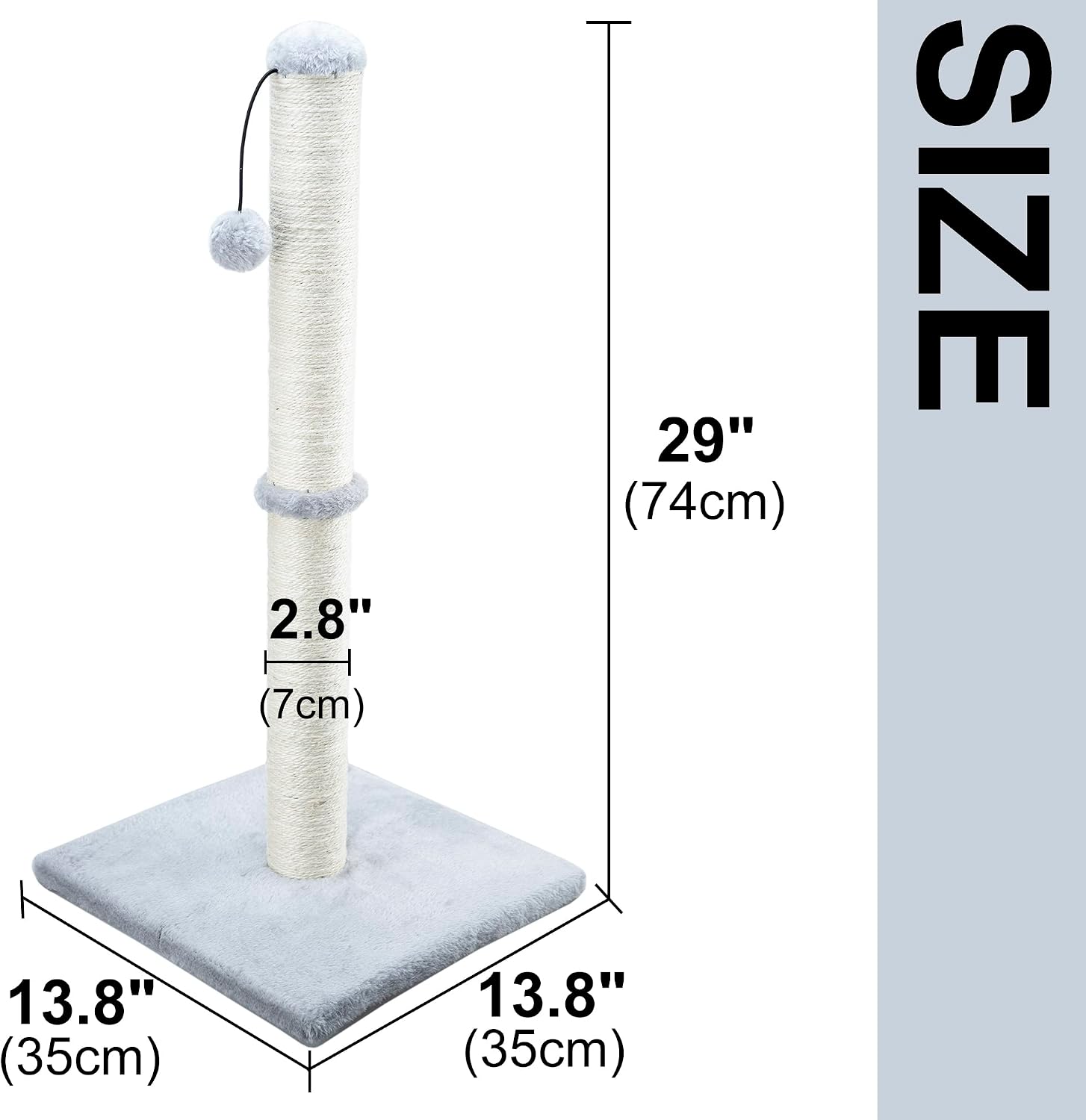 Detalle 2 de Dimaka 29" Tall Cat Scratching Post with sisal 🐱