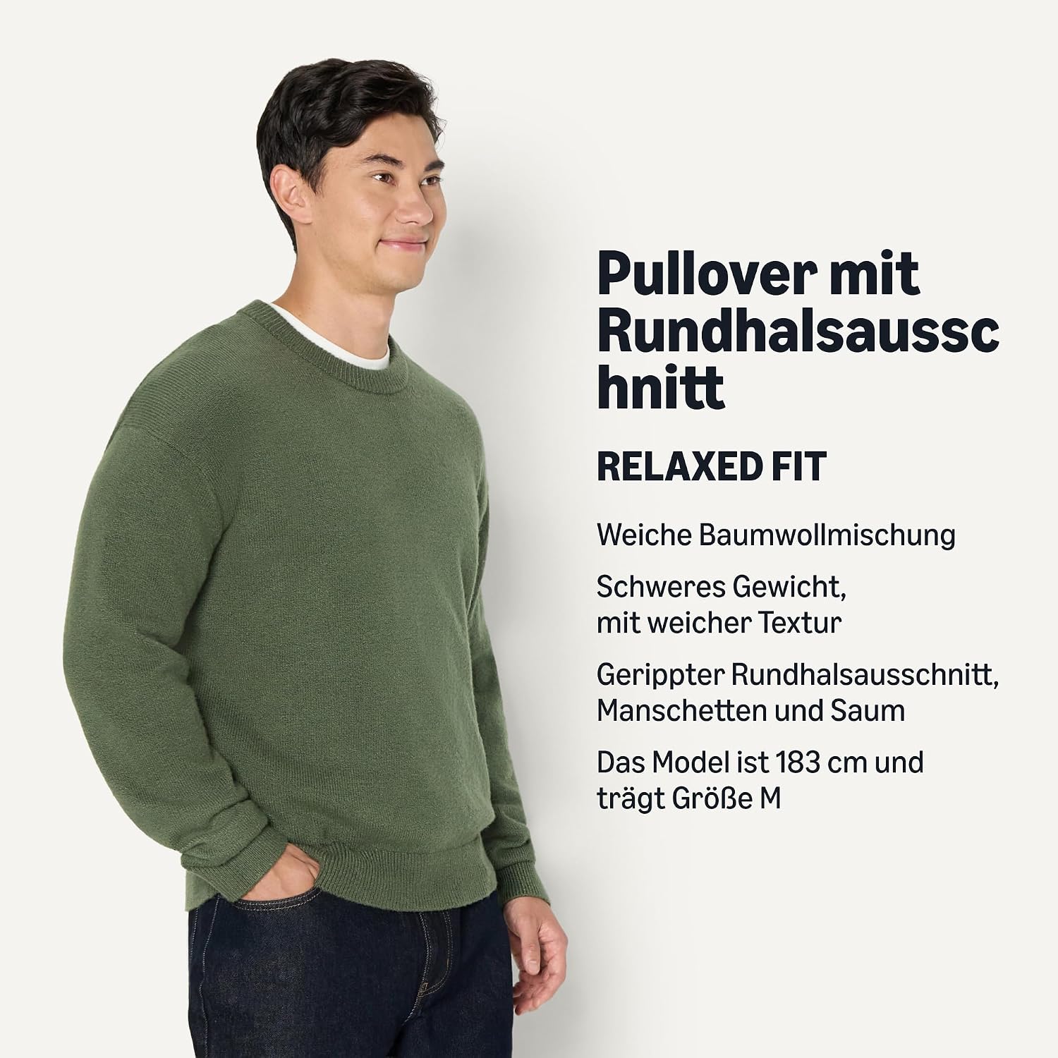 Thumbnail 3 de Amazon Essentials Relaxed-Fit Herrenpullover Rundhals