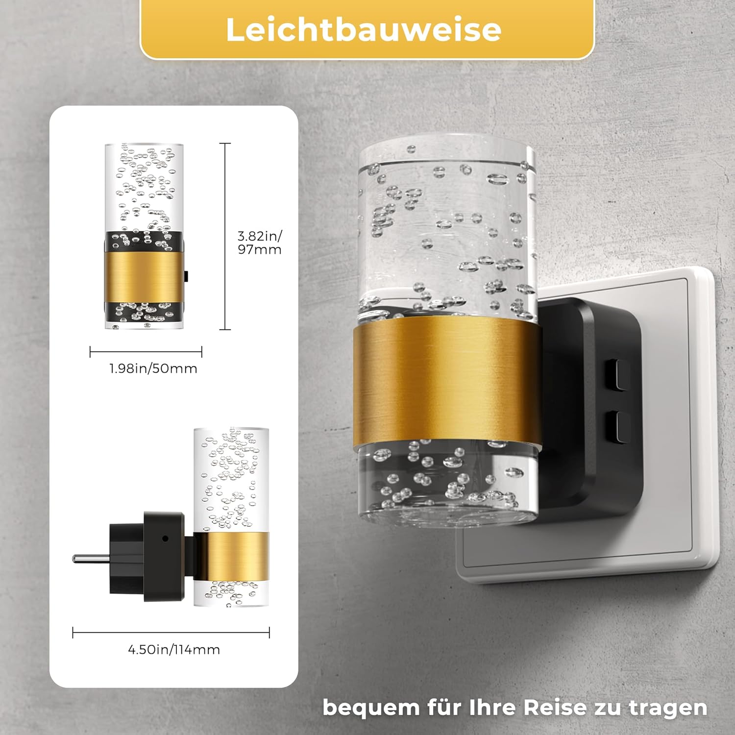 Thumbnail 6 de LOHAS-LED Nachtlicht-Steckdose mit Dämmerungssensor & 3CCT (Bernstein, 3000K, 5000K) – dimmbar 0–100 lm
