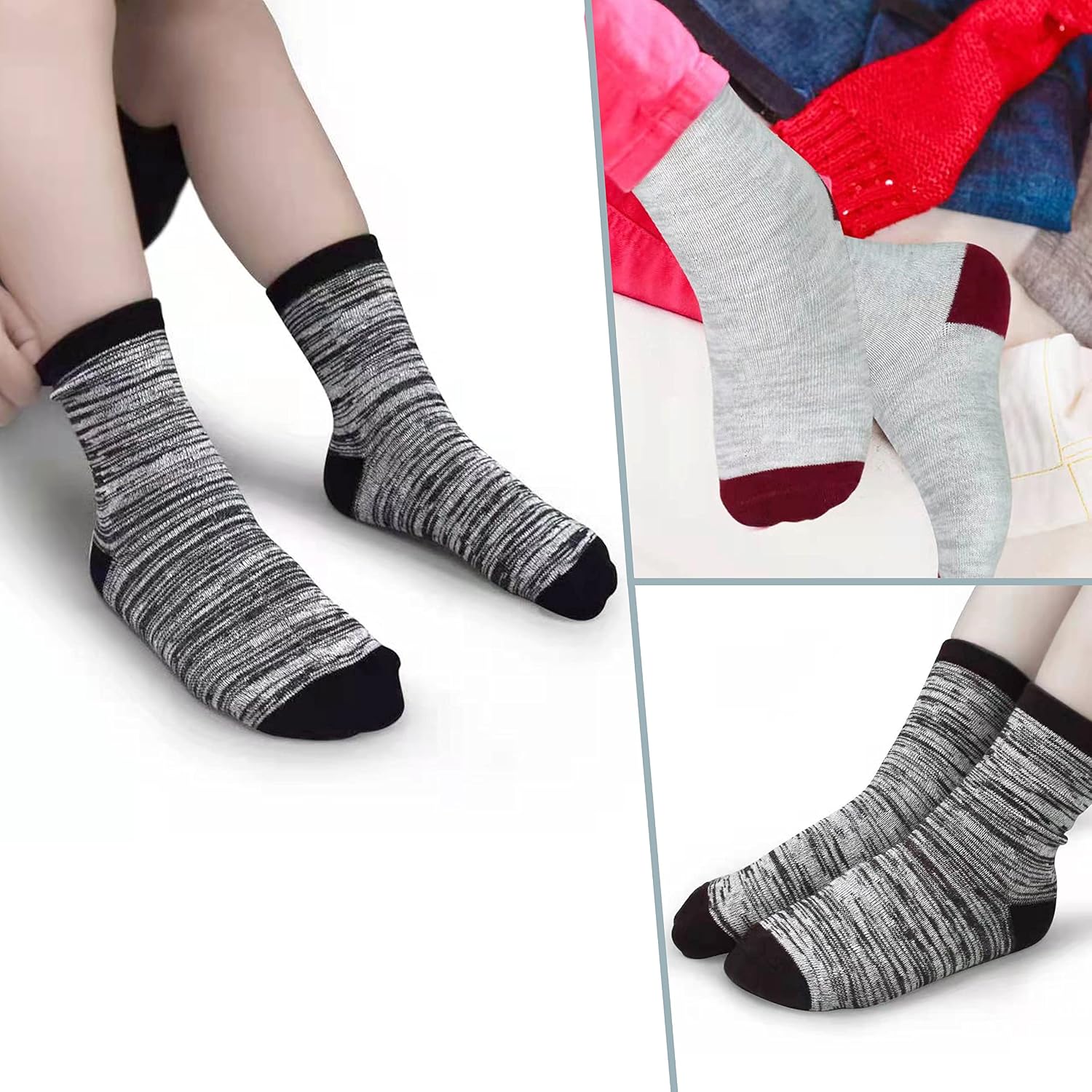 Thumbnail 1 de GENTABY Kinder-Socken Jungen (10 Paar) grau – Baumwolle mit Elasthan, Größen 23-26 bis 31-34