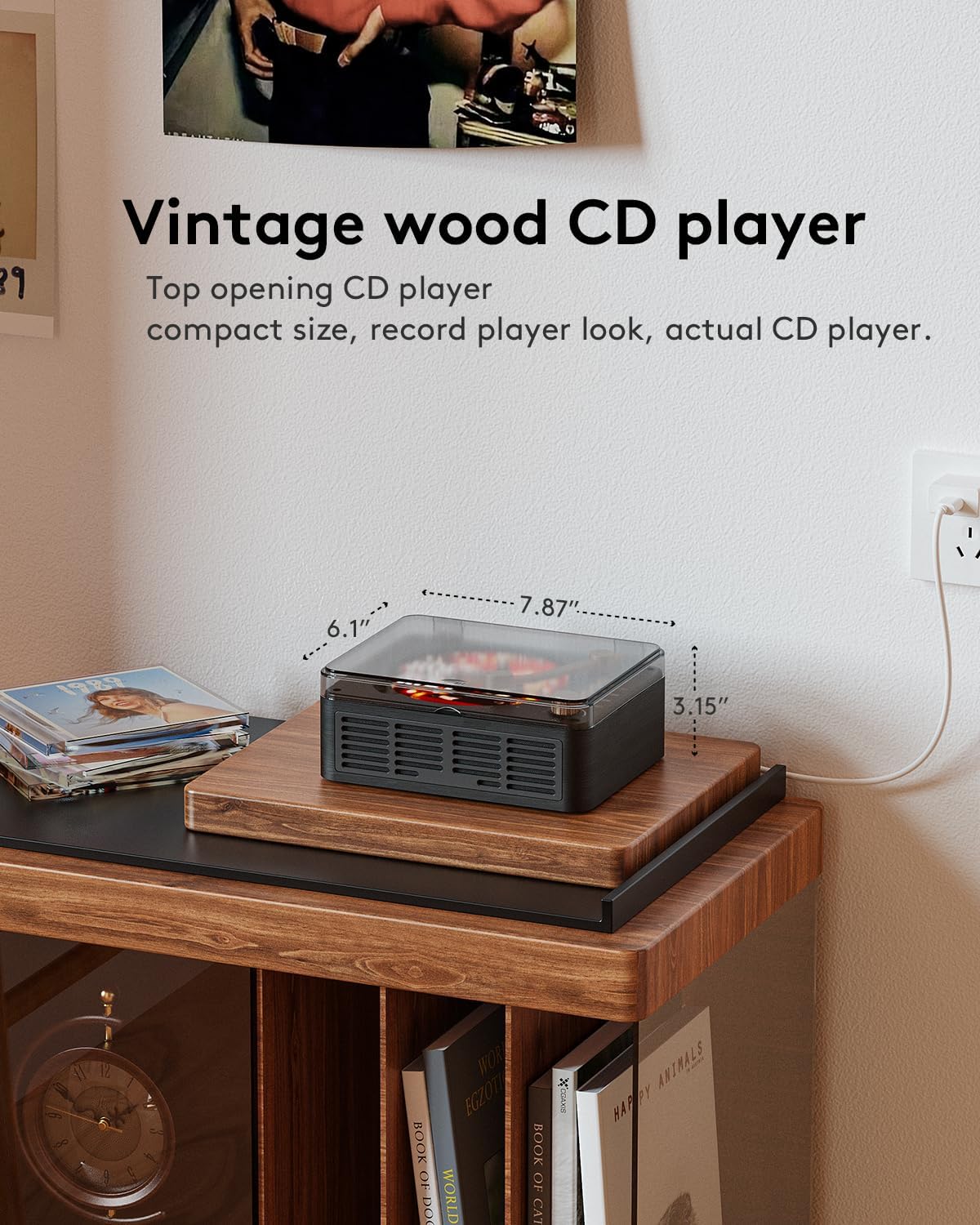 Thumbnail 4 de CARONSORT Y-CD-Q146 CD Player with Speakers, Bluetooth and FM Radio