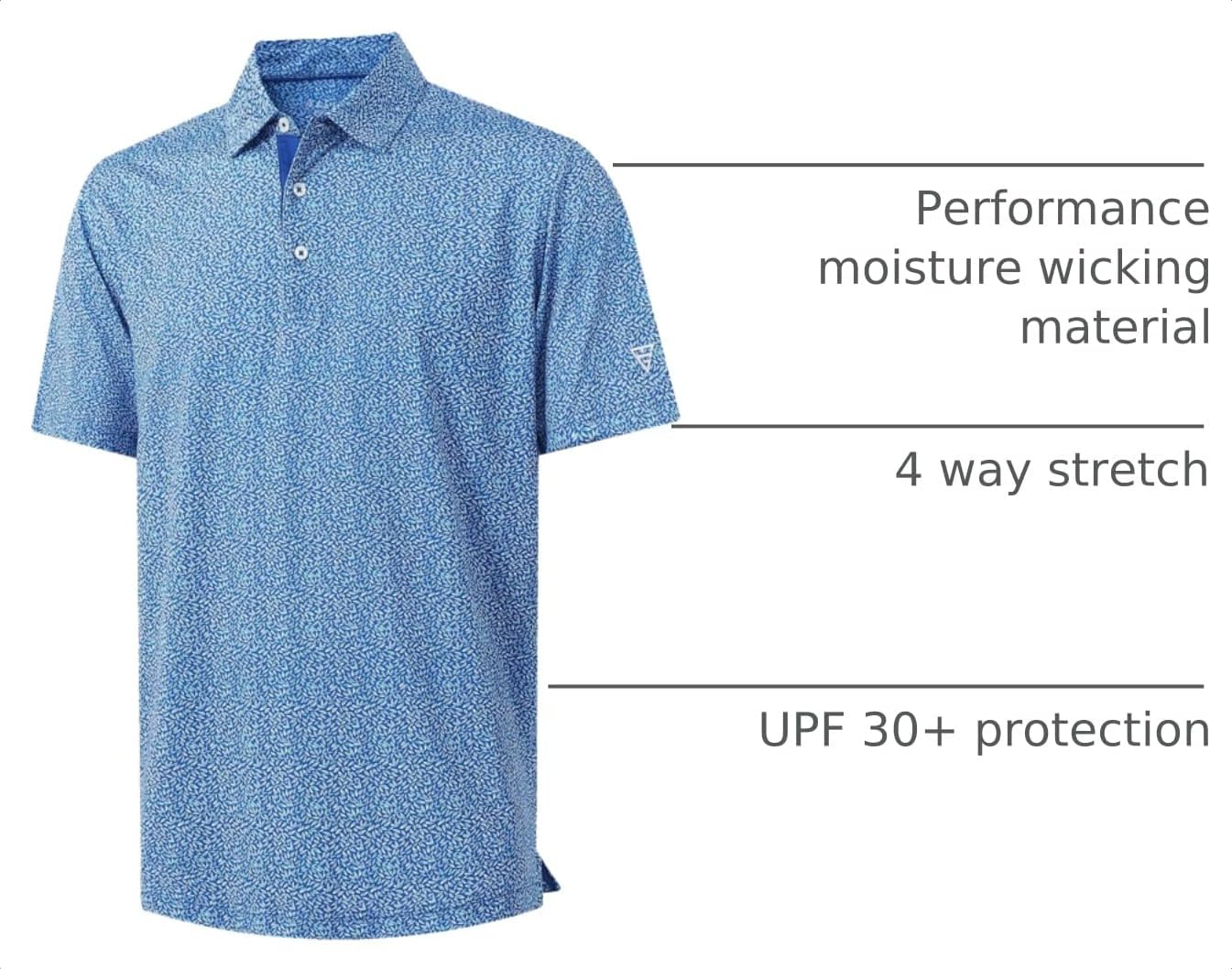 Detalle de M MAELREG Men's Golf Shirt Short Sleeve Dry Fit Print Polo