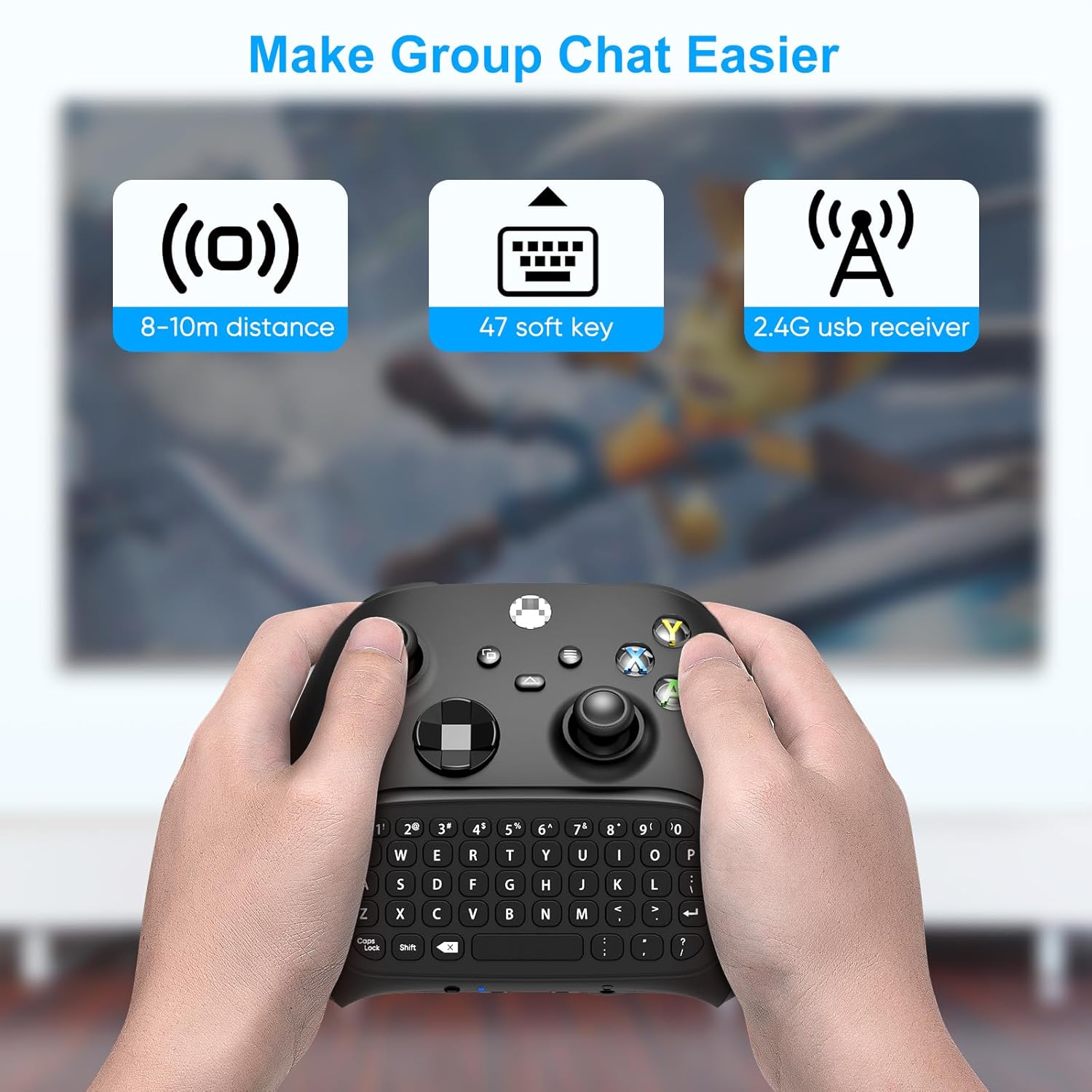Detalle de Auarte Xbox Controller Keyboard Chatpad (Black) for Series X/S, One, Elite One/2