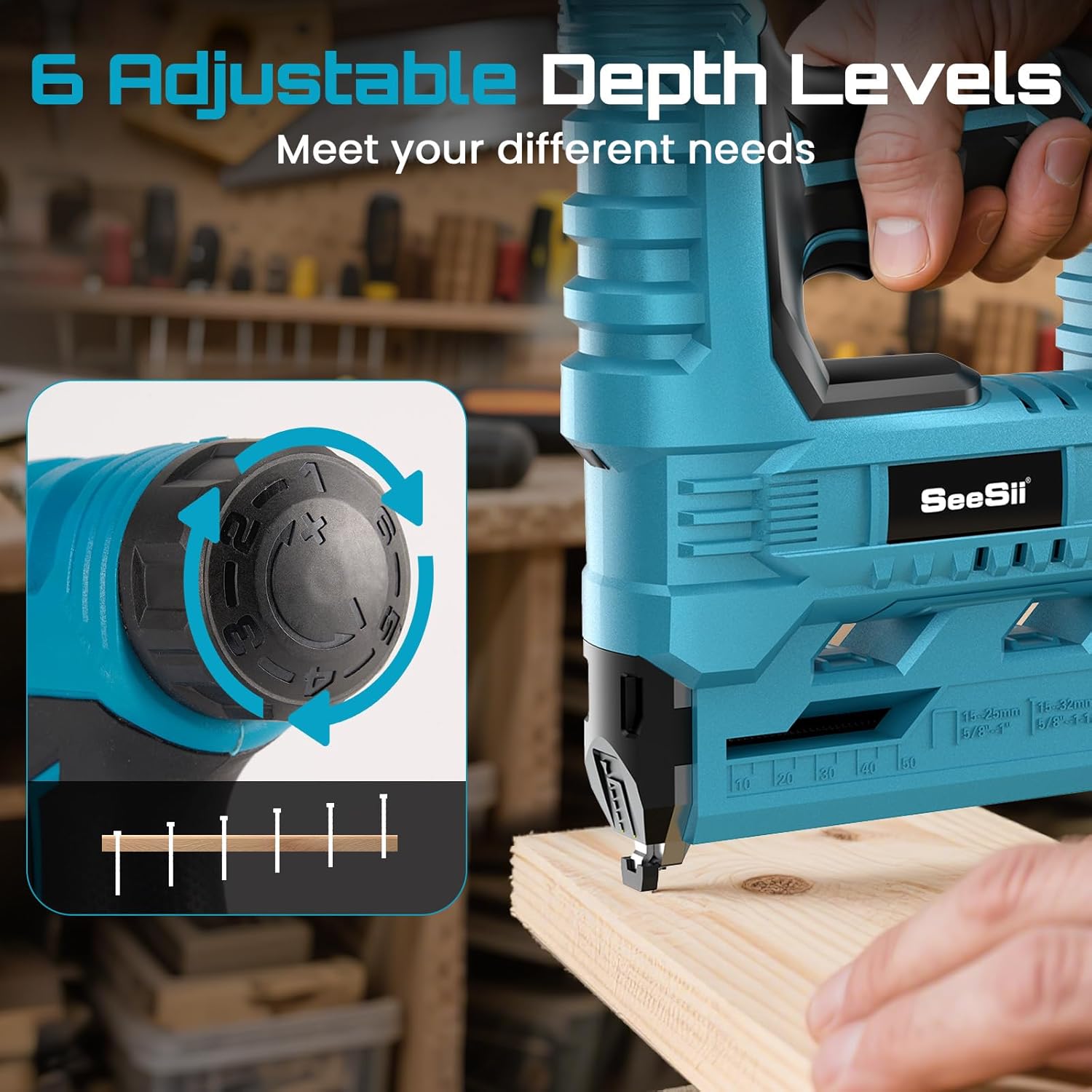 Detalle 2 de SEESII Akku-Nagler Set 18GA 2x2000mAh