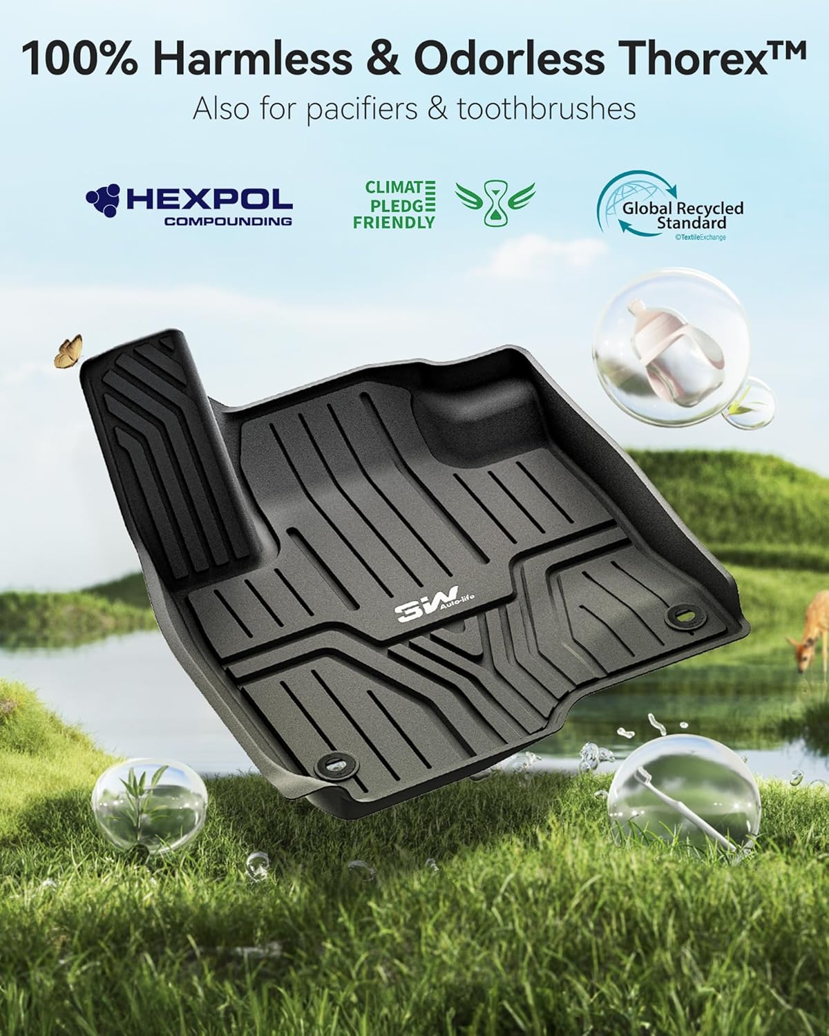 Thumbnail 5 de 3W TPE Floor Mats & Cargo Liner Custom Fit for Honda HR-V (2023–2026) and Acura ADX (2025–2026) — Includes Hybrid