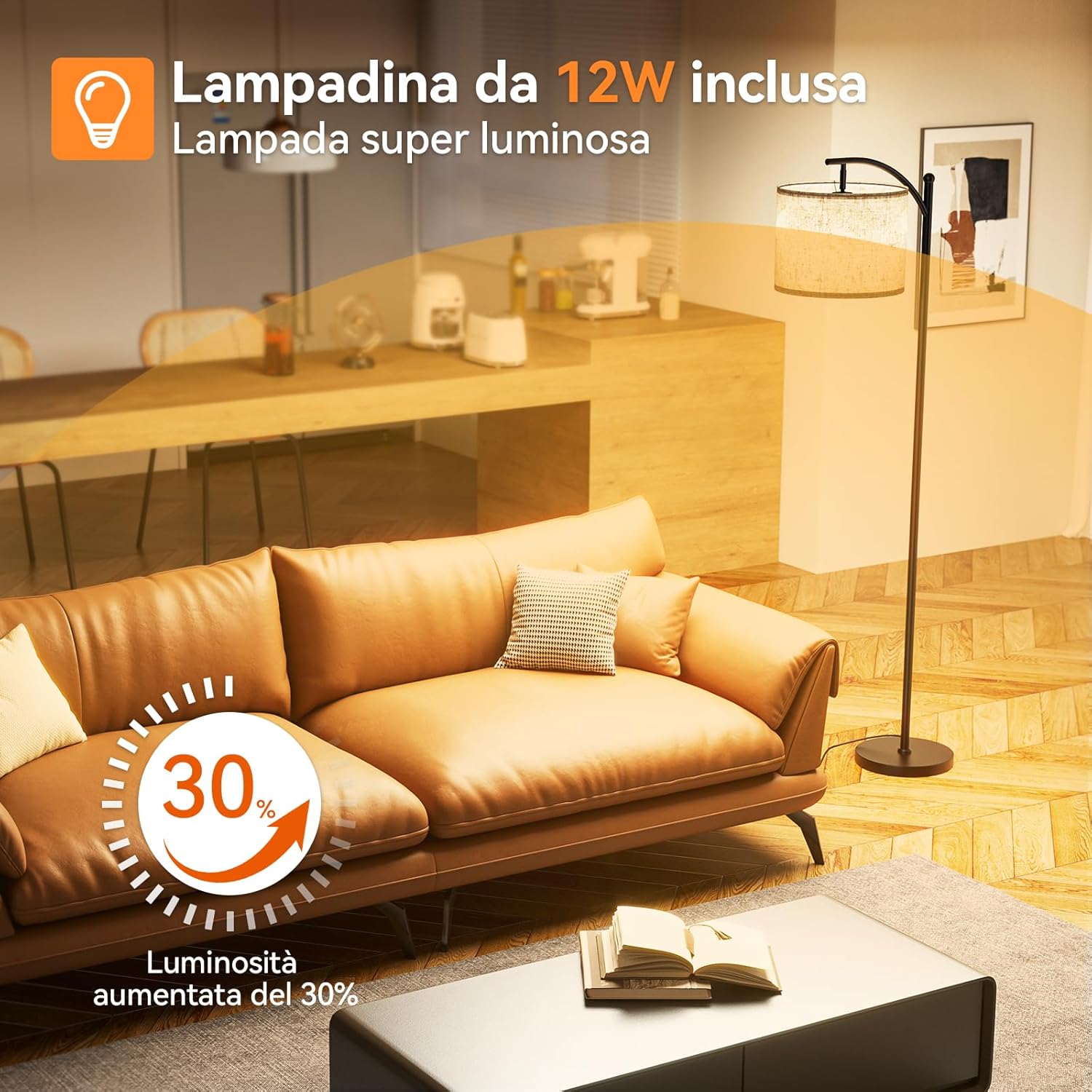Thumbnail 3 de YICAIZI Lampada da Terra 160 cm con paralume beige
