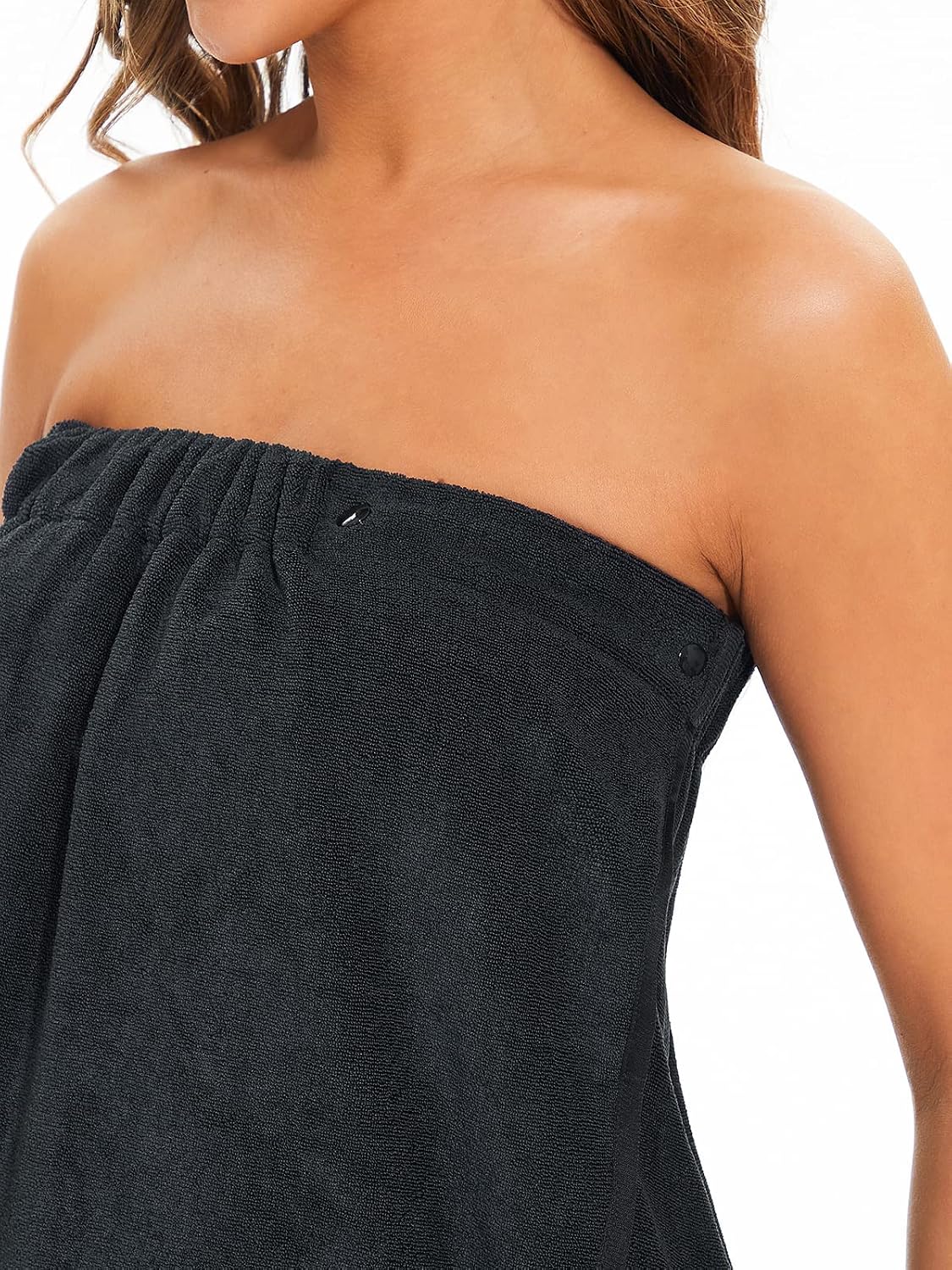 Detalle 2 de ROSYLINE Women's Shower Wrap Robe, Soft Bath Towel Wrap with Adjustable Snaps