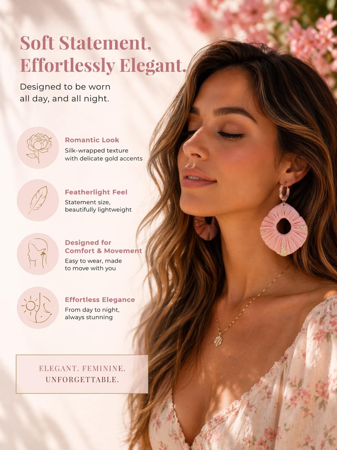 Detalle 2 de LUNÉA Statement Earrings, Silk-Wrapped